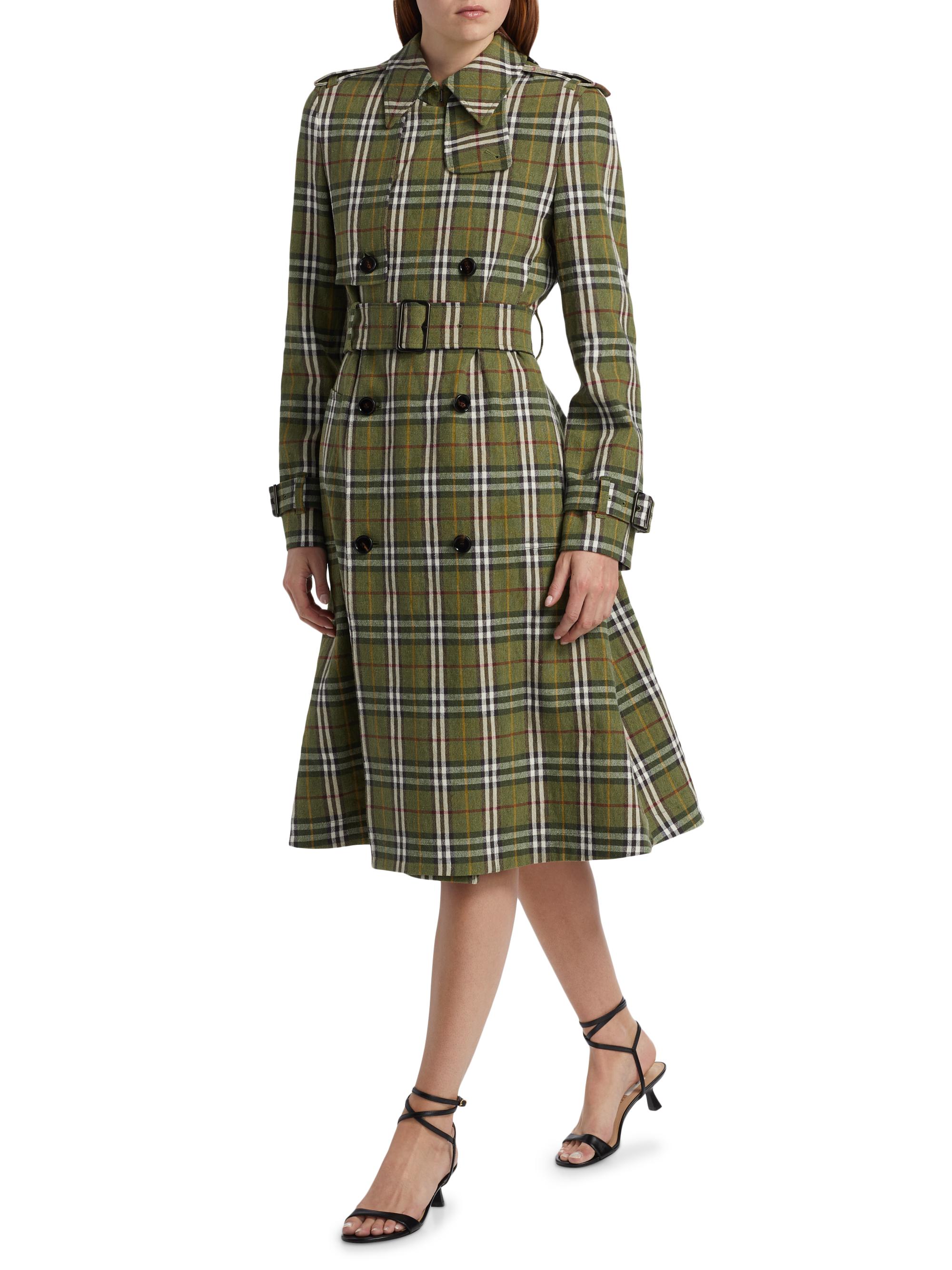 Burberry Check Linen Trench Coat | Saks Fifth Avenue