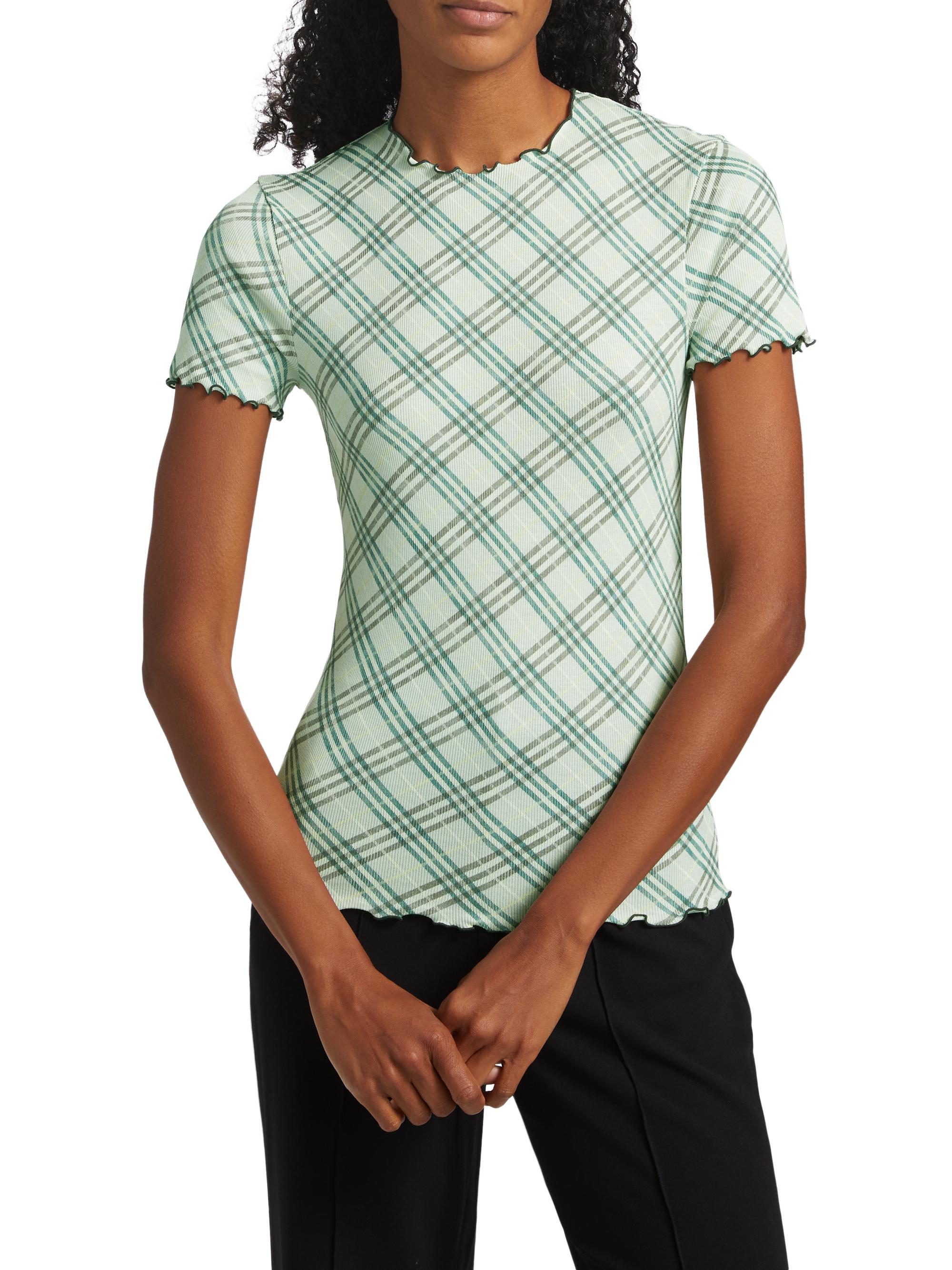 Burberry Check Lettuce-Trim T-Shirt | Saks Fifth Avenue