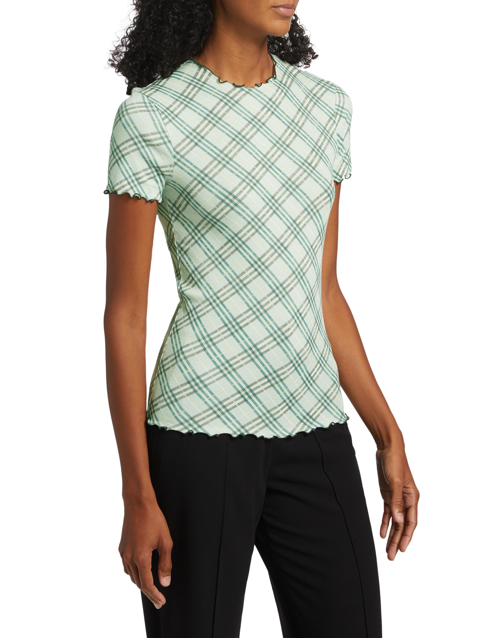 Burberry Check Lettuce-Trim T-Shirt | Saks Fifth Avenue
