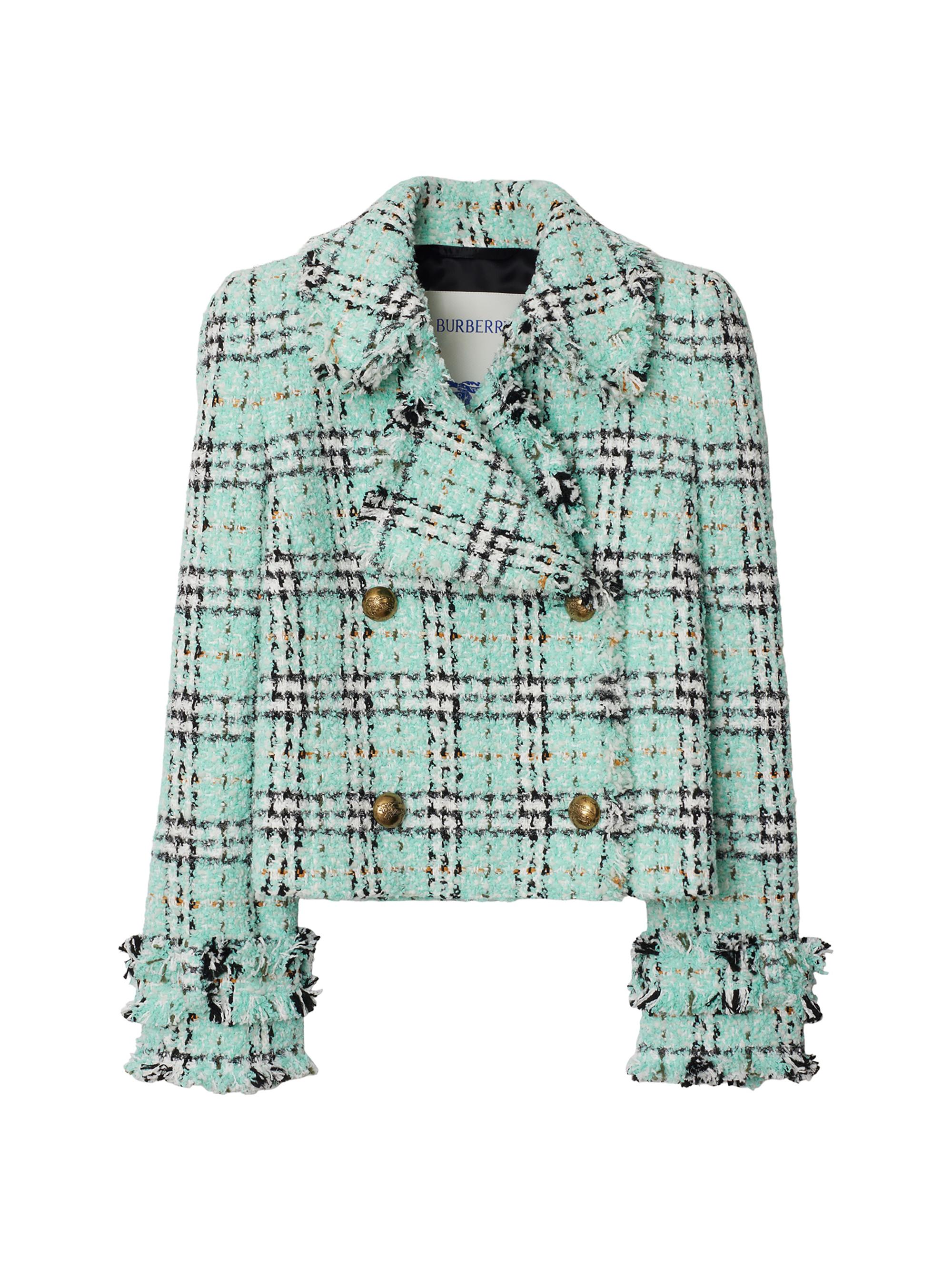 Burberry Check Double-Breasted Jacket | Saks Fifth Avenue