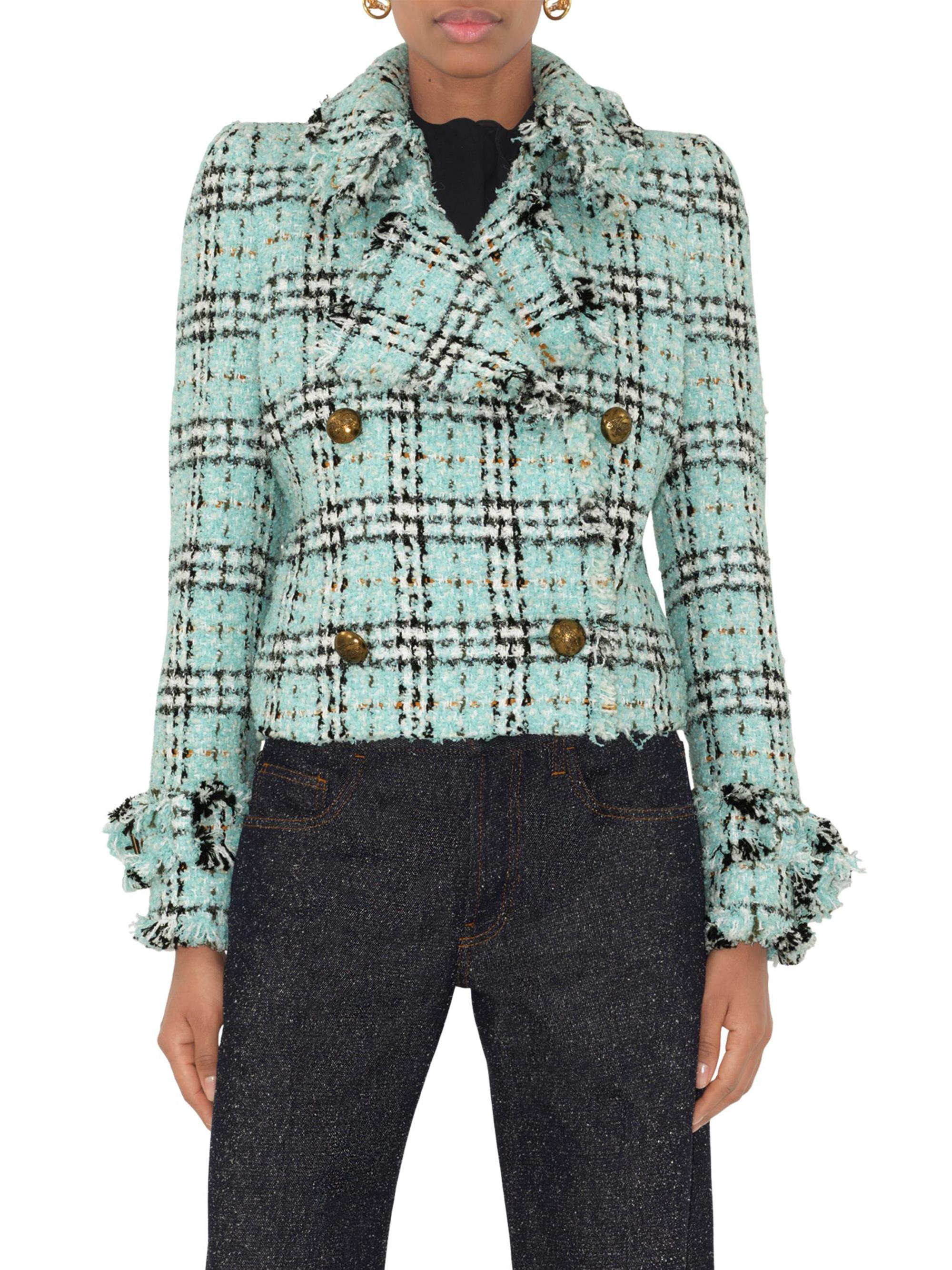 Burberry Check Double-Breasted Jacket | Saks Fifth Avenue