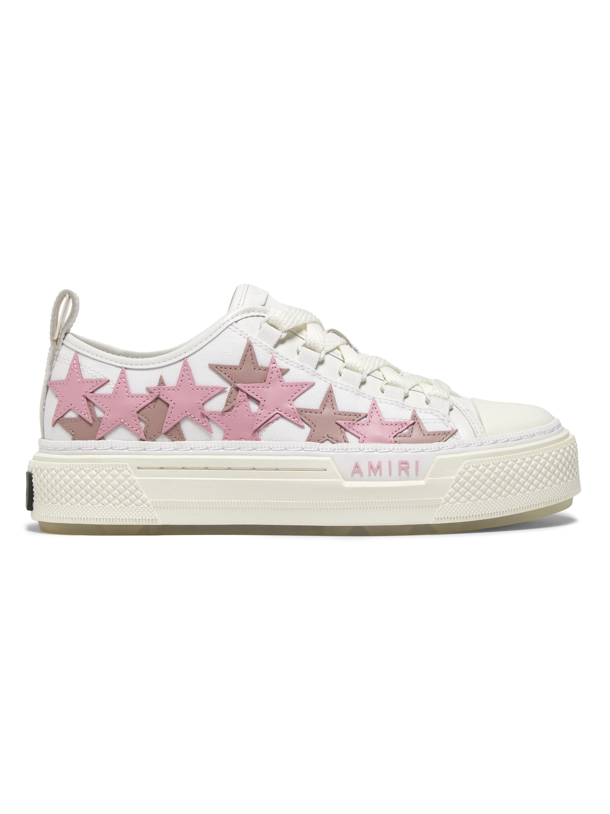 Amiri Women's Stars Court Canvas & Leather Low-Top Sneakers - White Pink