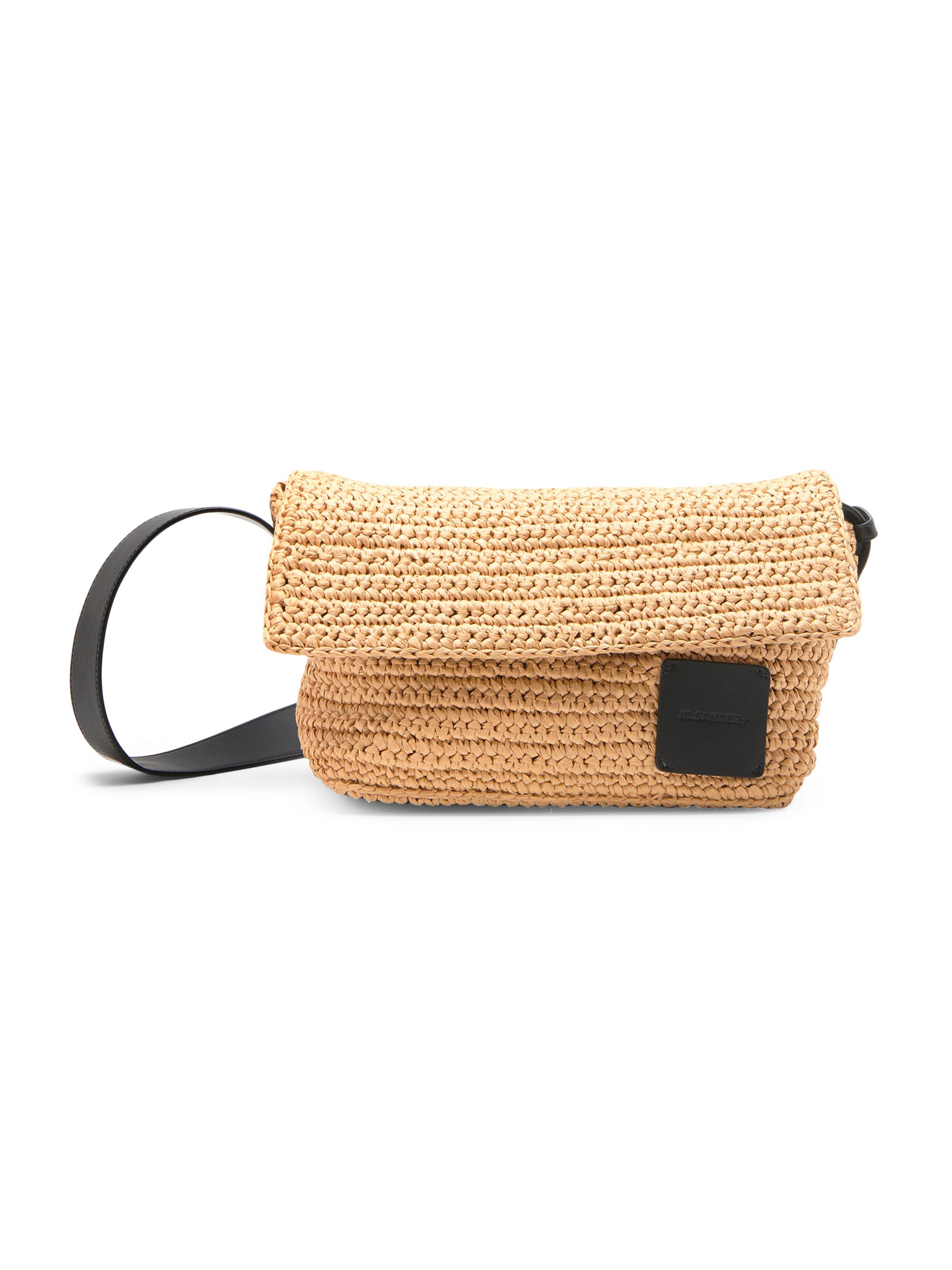Jil Sander Women's Crochet Raffia & Leather Crossbody Bag - Natural