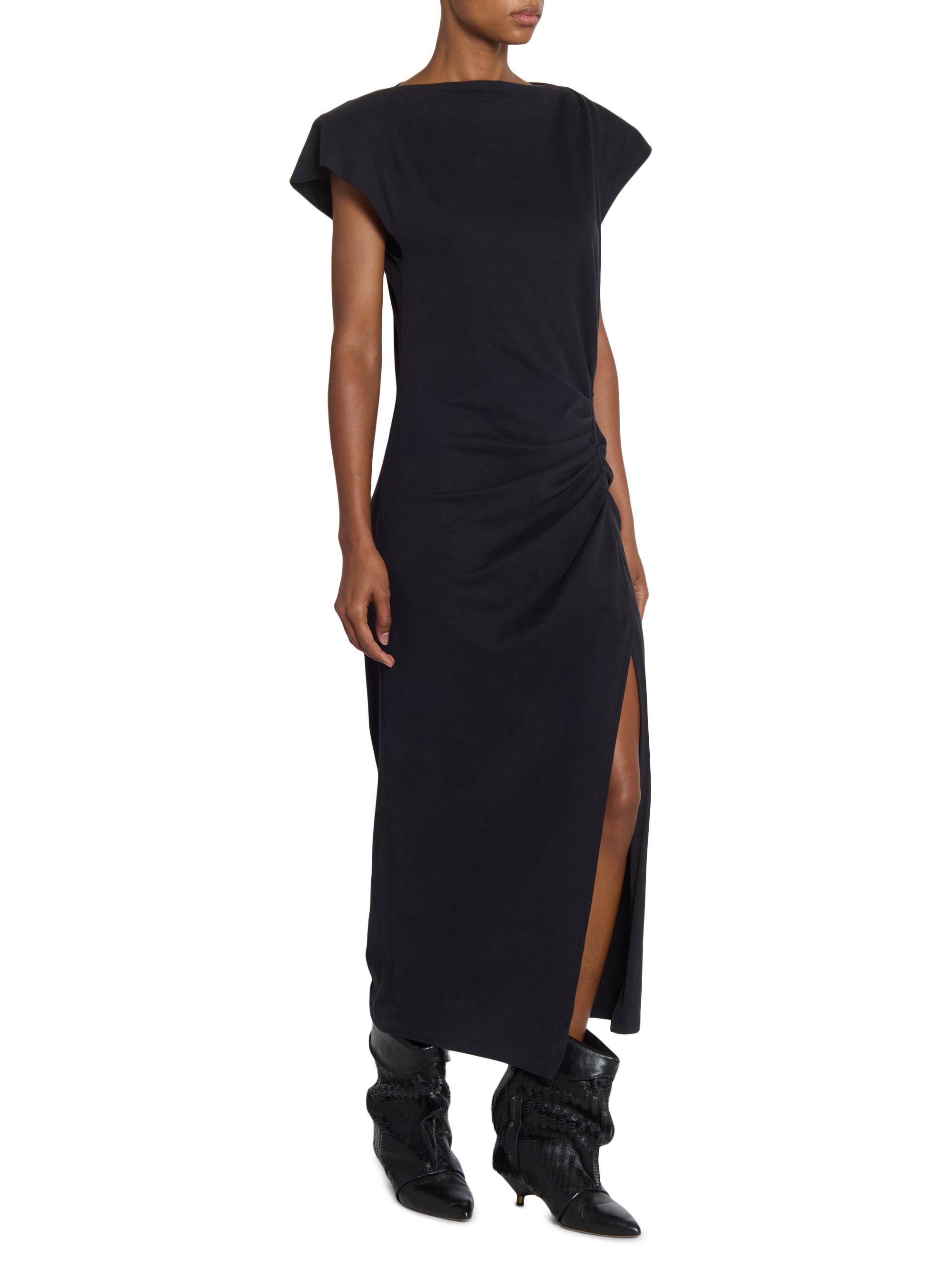 Isabel Marant Nadela Ruched Cap-Sleeve Midi Dress | Saks Fifth Avenue
