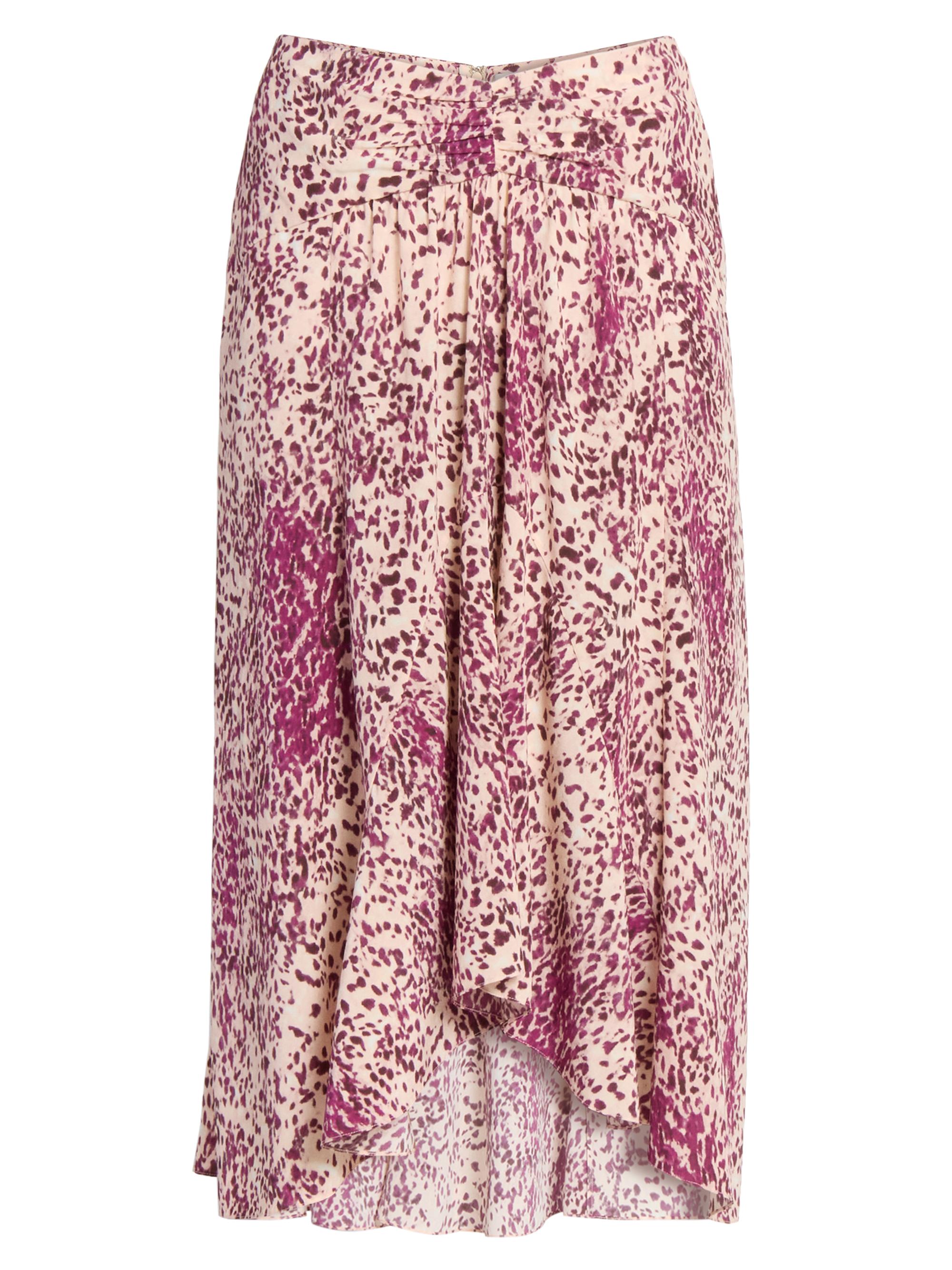 Isabel Marant Women's Olena Printed Silk-Blend Skirt - Purple Ecru