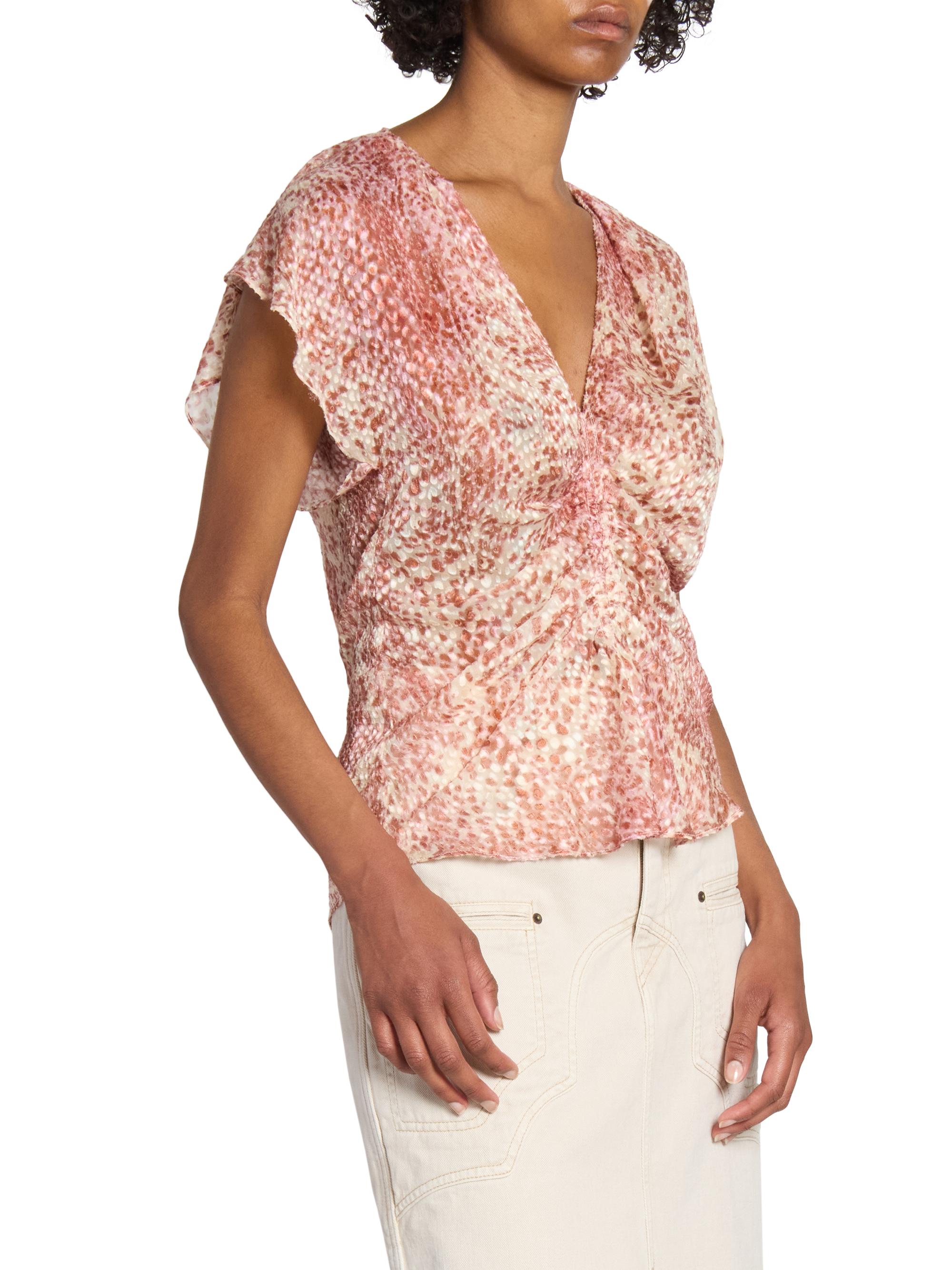トップス ISABEL MARANT Isabel Marant Lonea Printed Silk-Blend Top | Saks Fifth Avenue