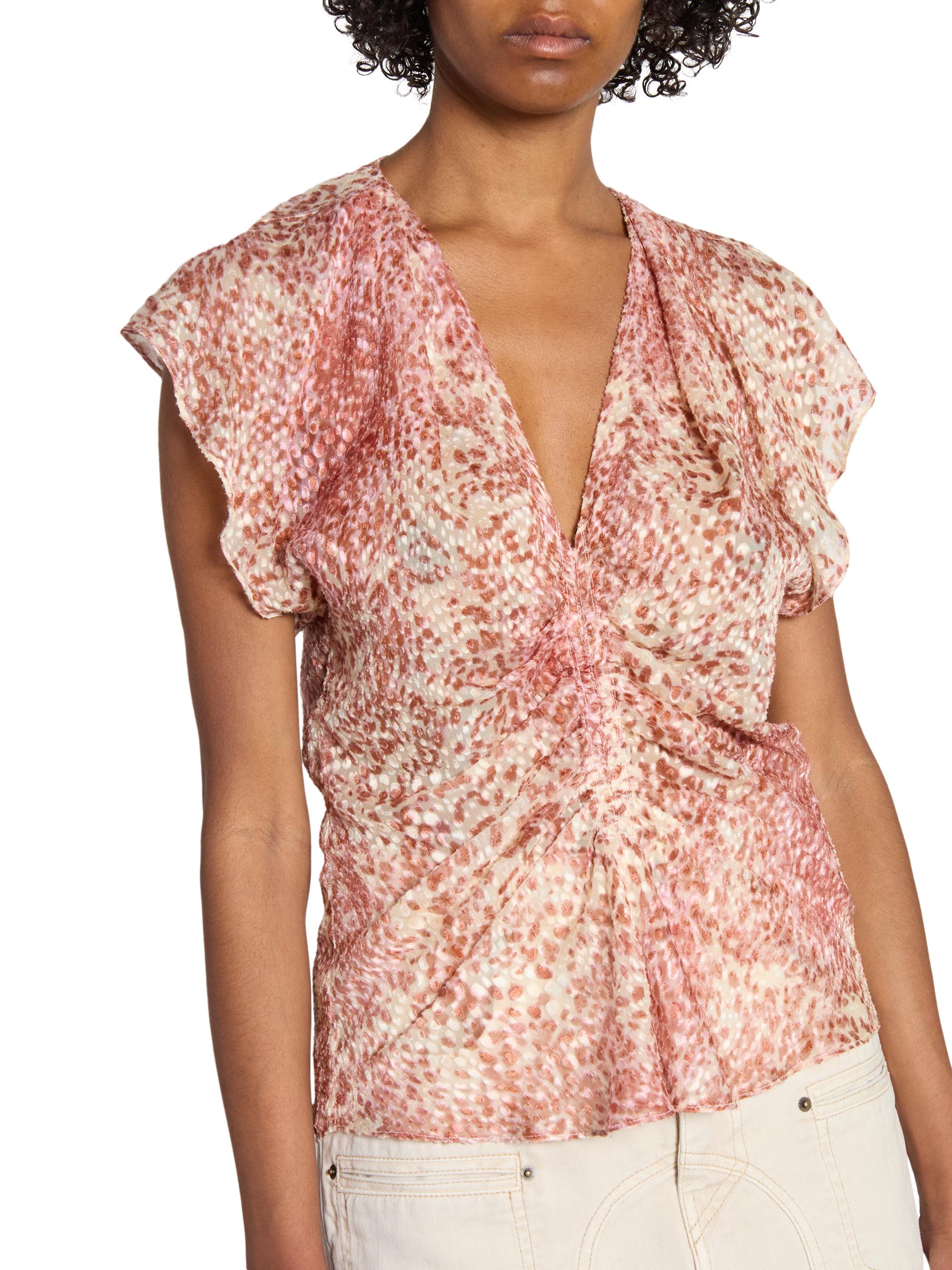 Isabel Marant Lonea Printed Silk-Blend Top | Saks Fifth Avenue