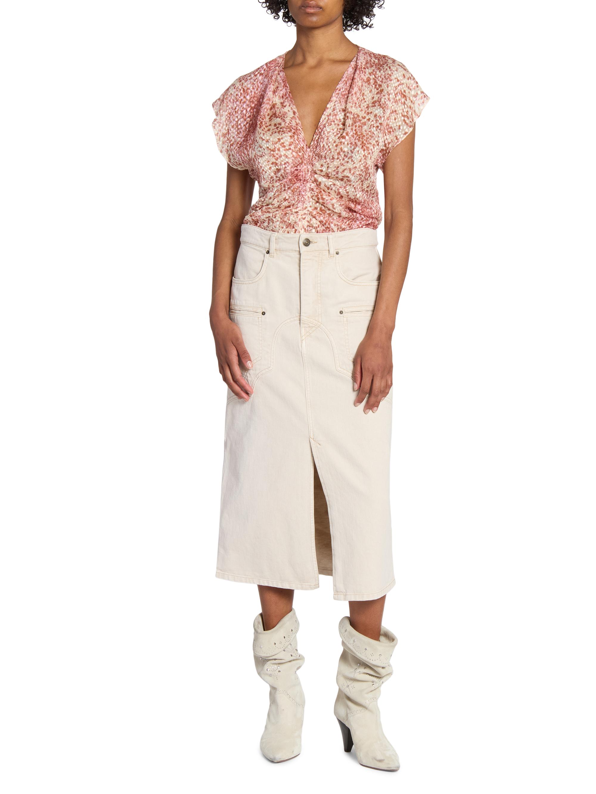 Isabel Marant Lonea Printed Silk-Blend Top | Saks Fifth Avenue