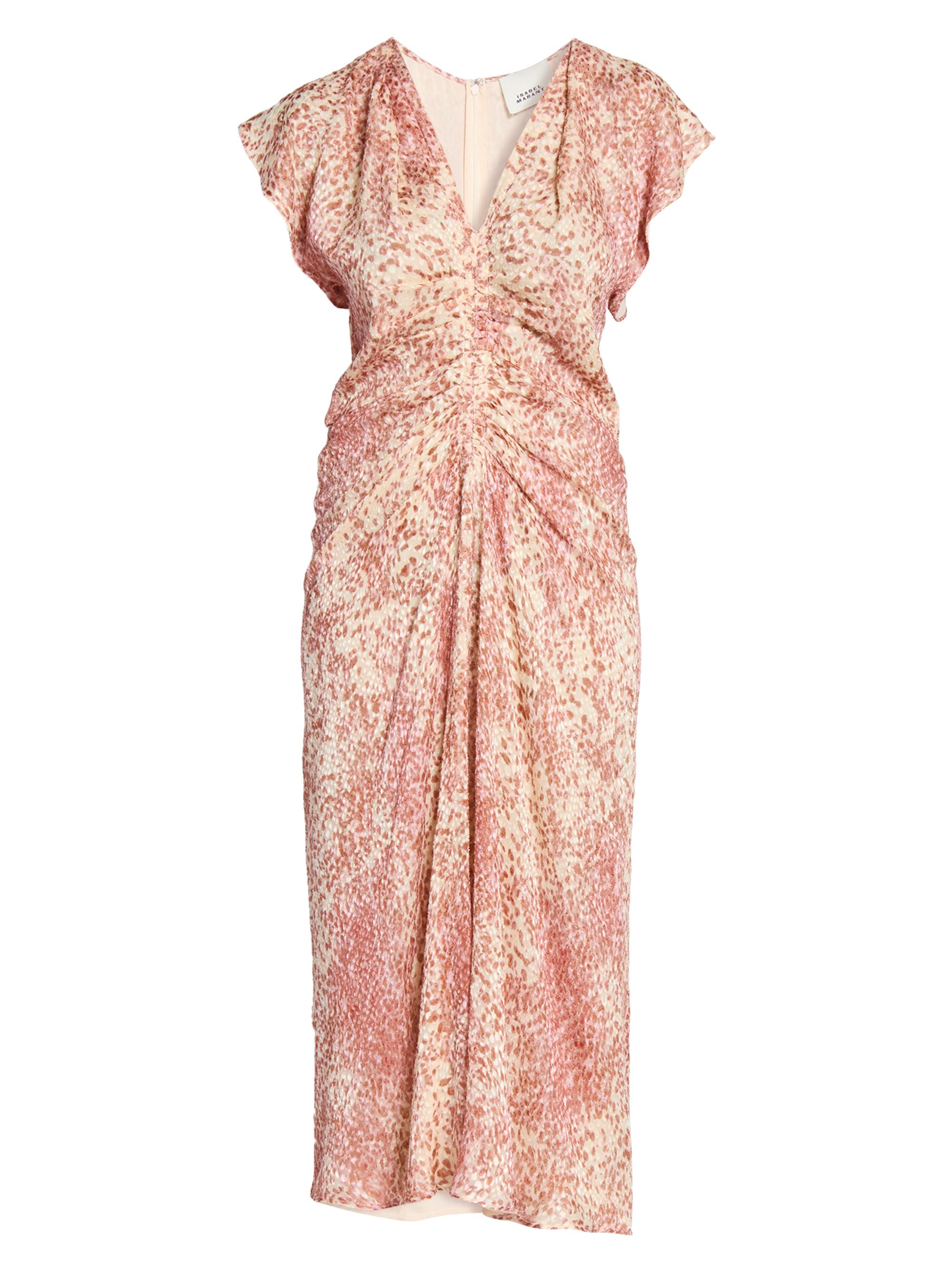 Isabel Marant Women's Lyndsay Printed Silk-Blend Midi-Dress - Light Red Ecru