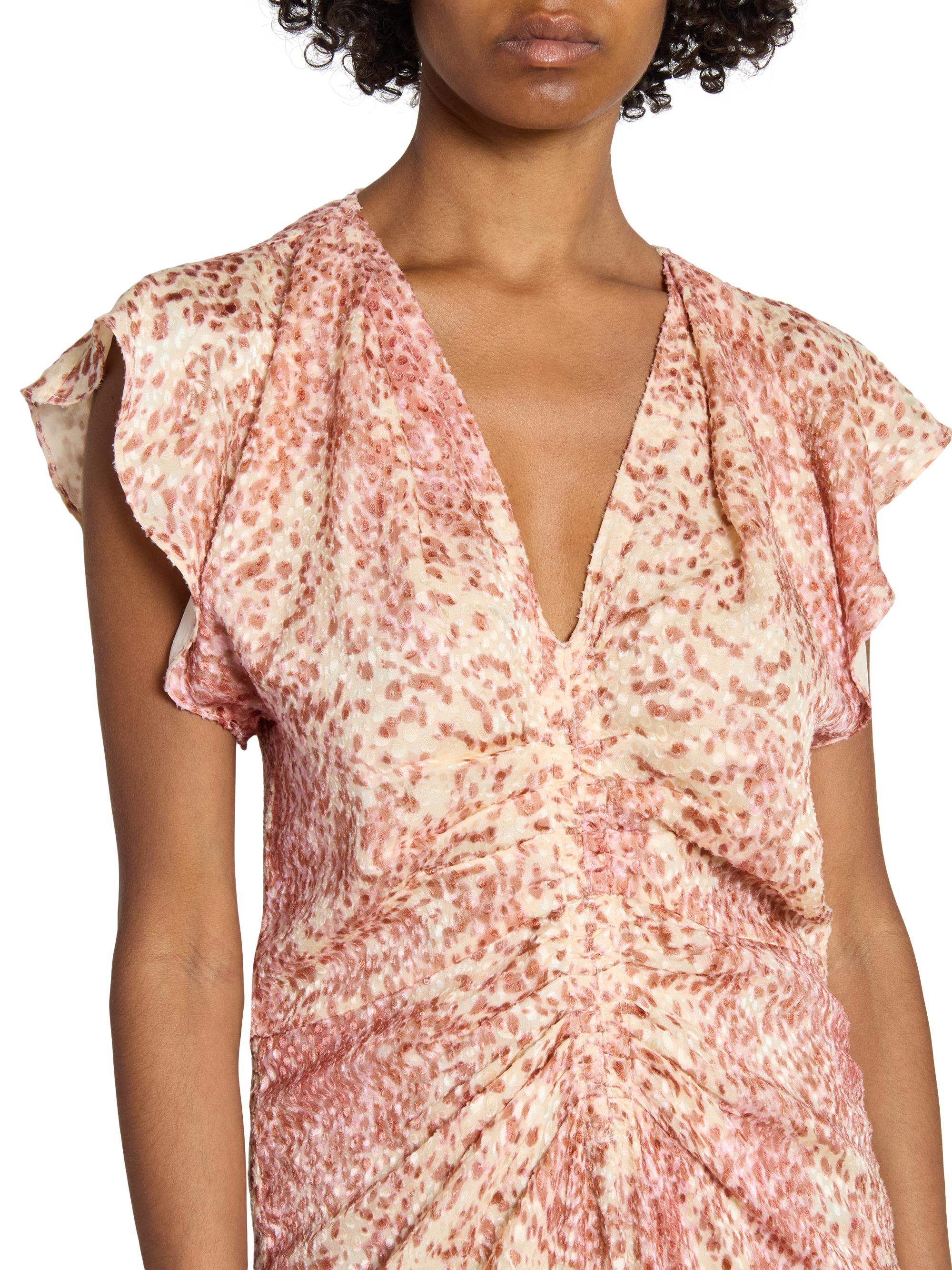 Isabel Marant Lyndsay Printed Silk-Blend Midi-Dress | Saks Fifth