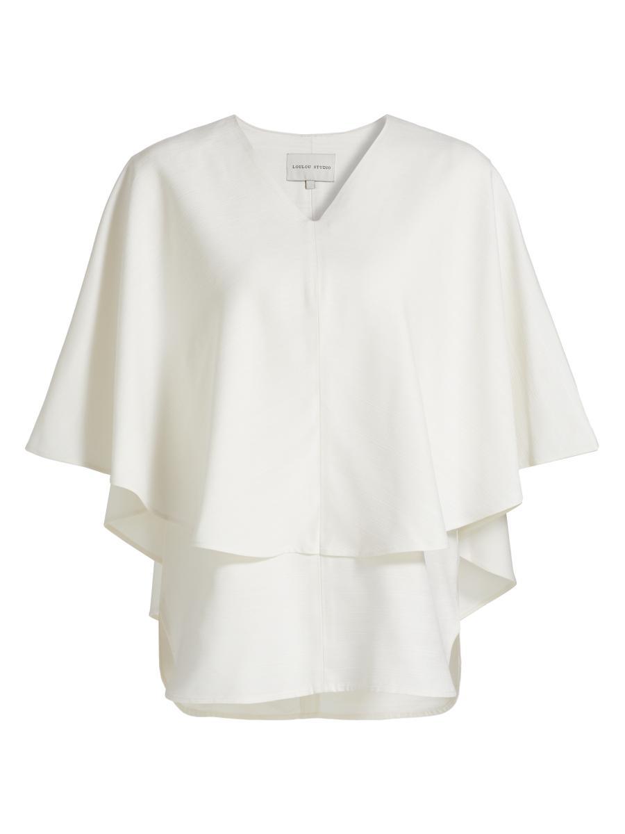【louren 】big cape blouse Women's LC Lauren Conrad Lace Tie-Front Cape
