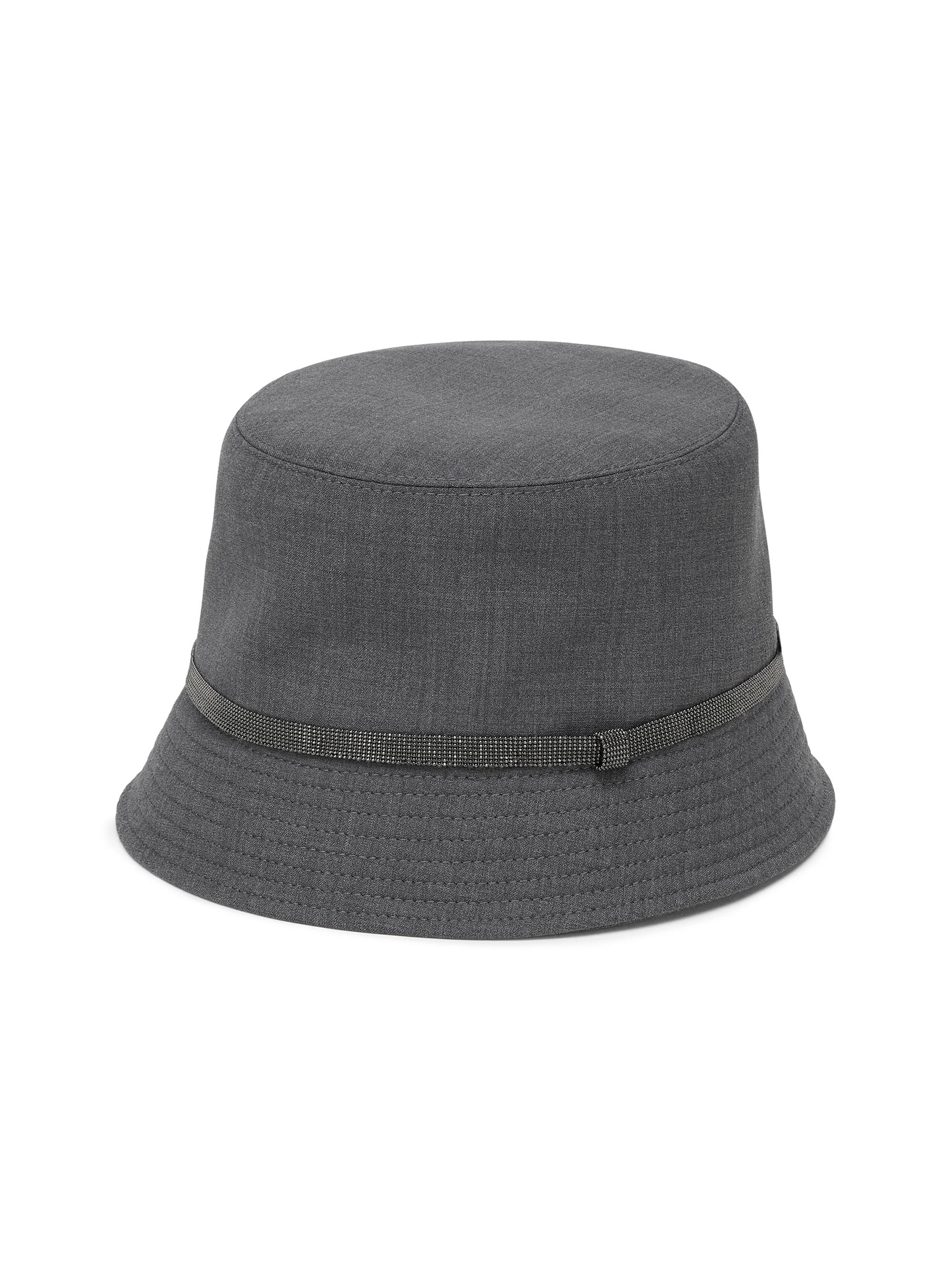 Brunello Cucinelli Women's Tropical Luxury Wool Bucket Hat with Shiny Band - Grey