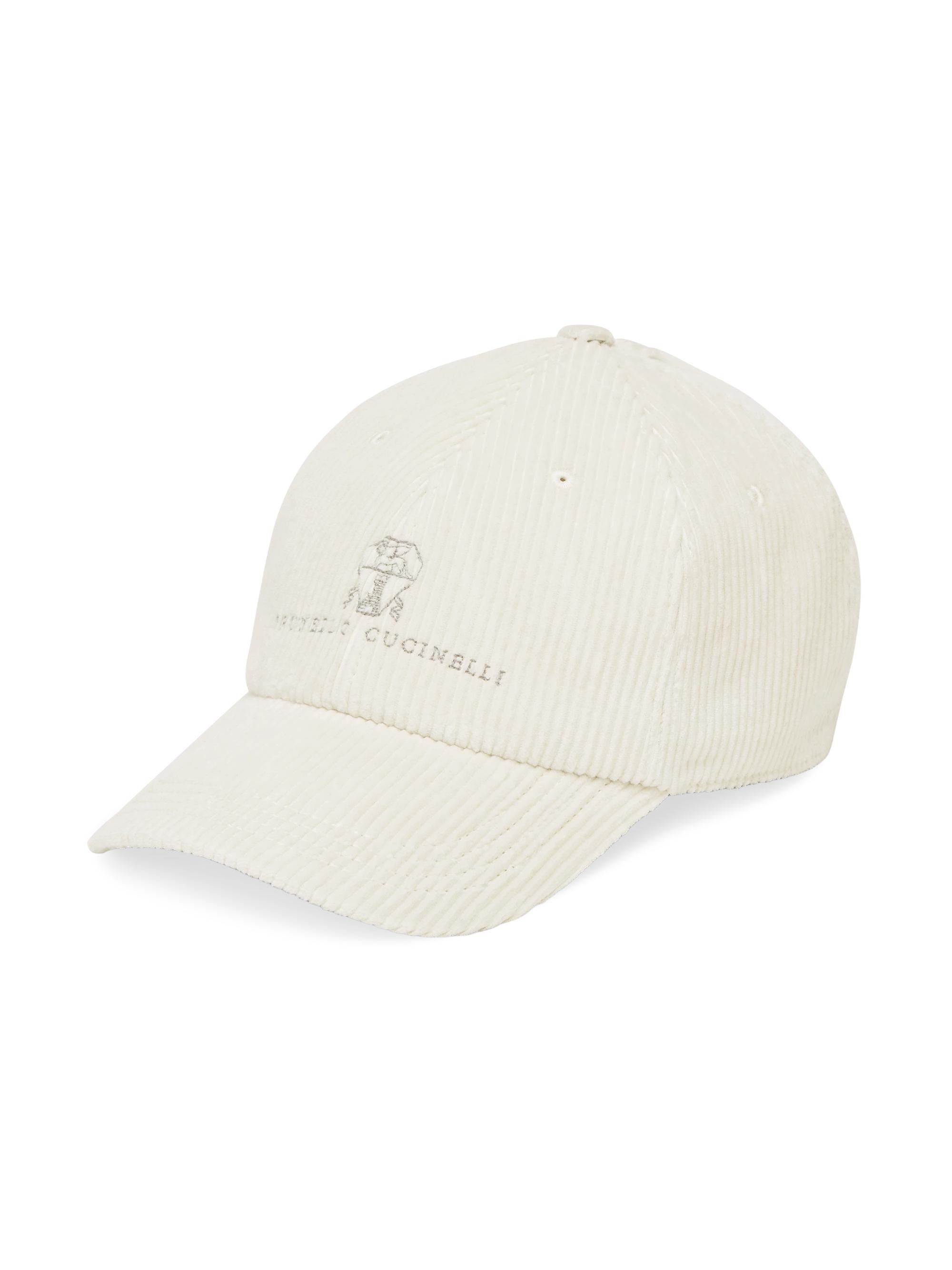 Brunello Cucinelli Men's Comfort Cotton and Cashmere Corduroy Baseball Cap - Milk