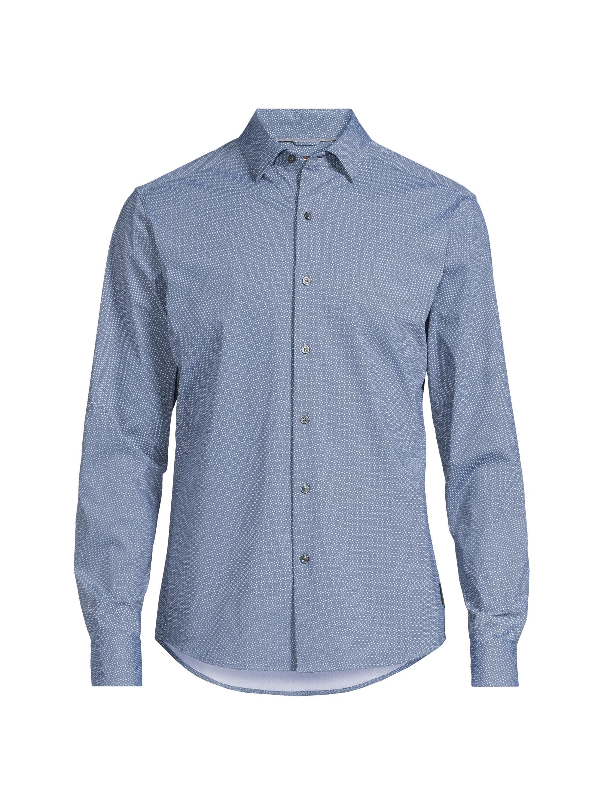 Michael Kors Men's Performance Geo Print Shirt - Dark Chambray