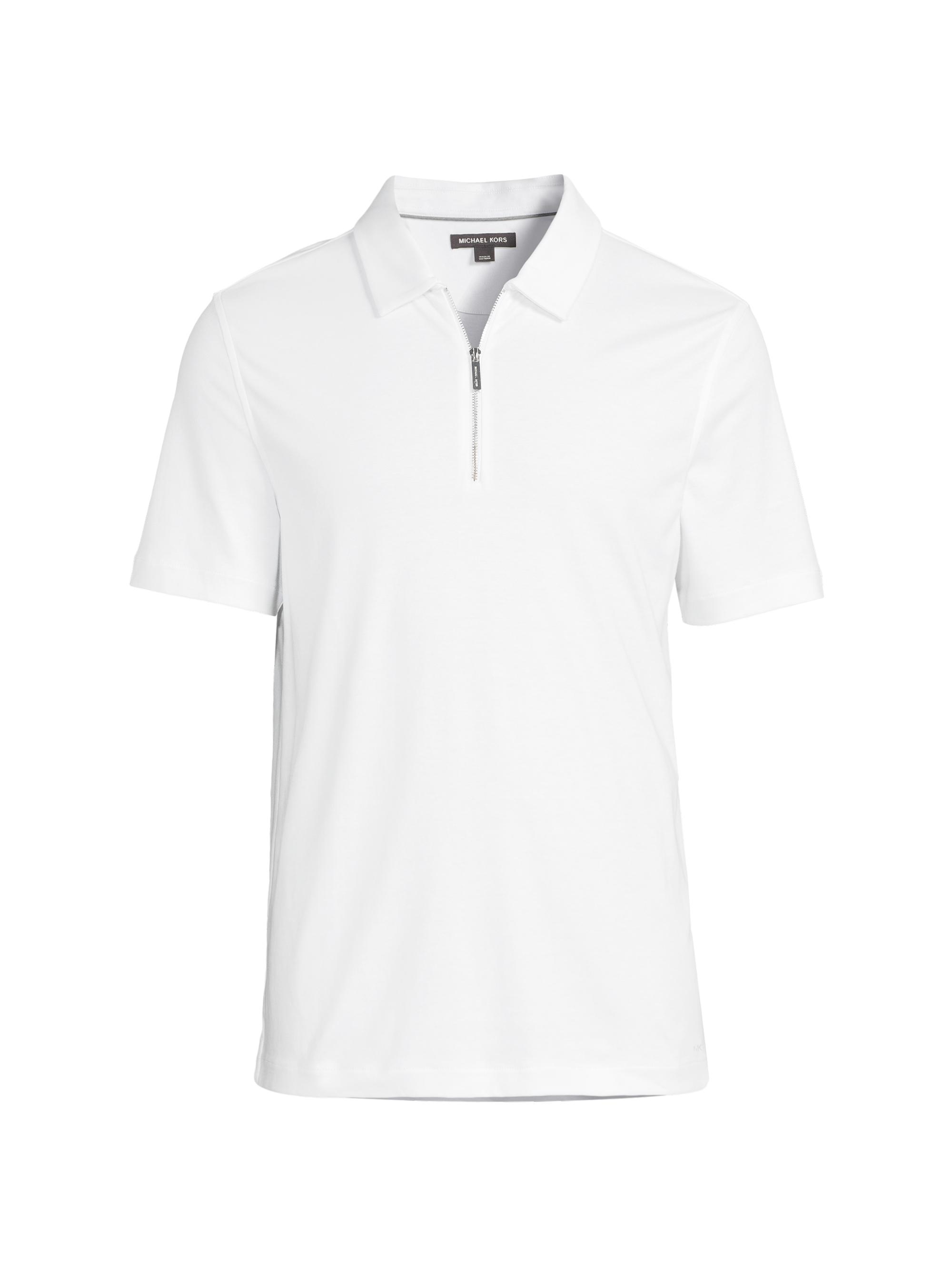 Michael Kors Men's Sleek Interlock Zip Polo Shirt - White