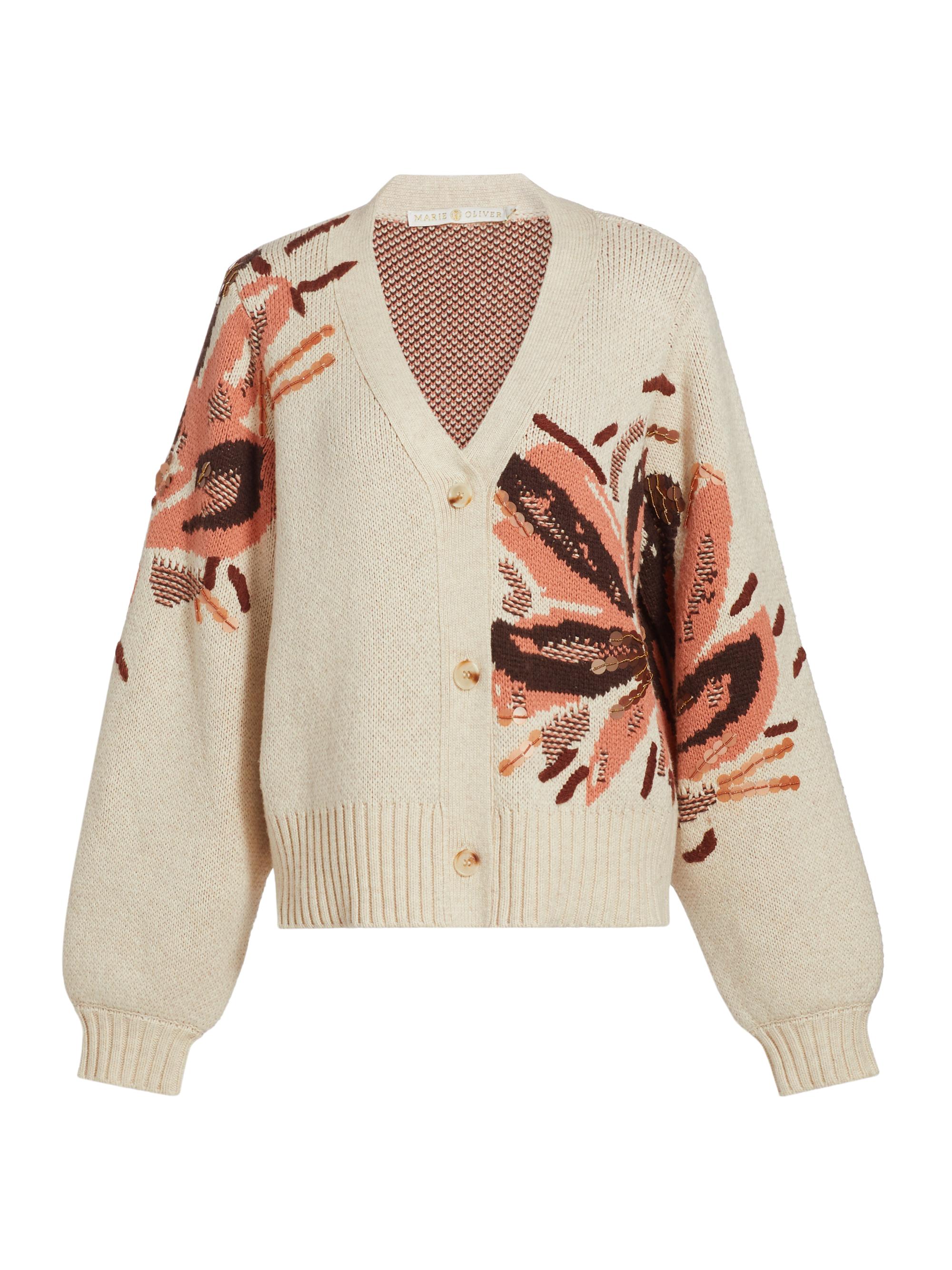 Marie Oliver Women's Calista Floral Cardigan - Firebird