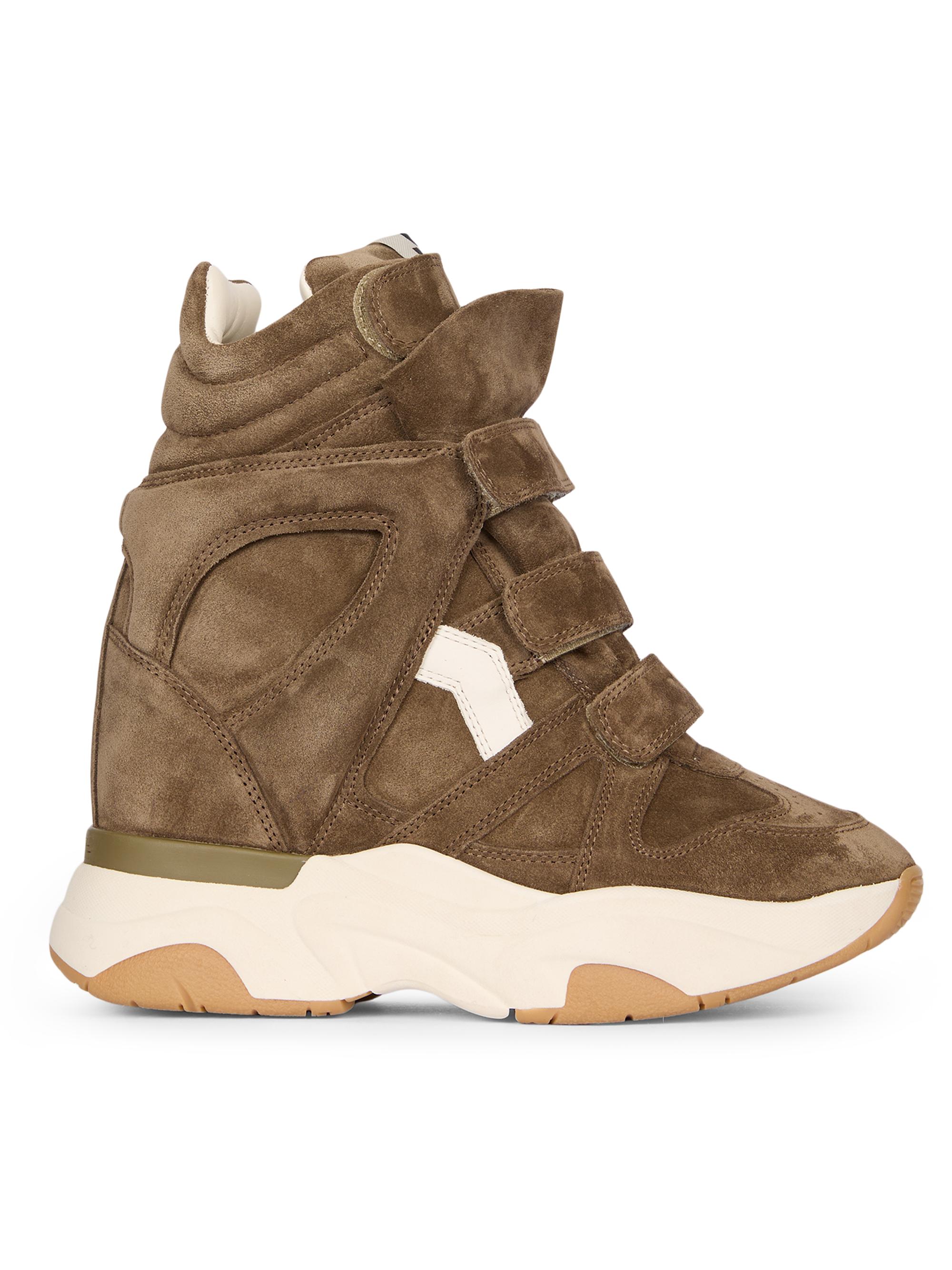 Isabel Marant Women's Balskee Suede Sneakers - Khaki Ecru