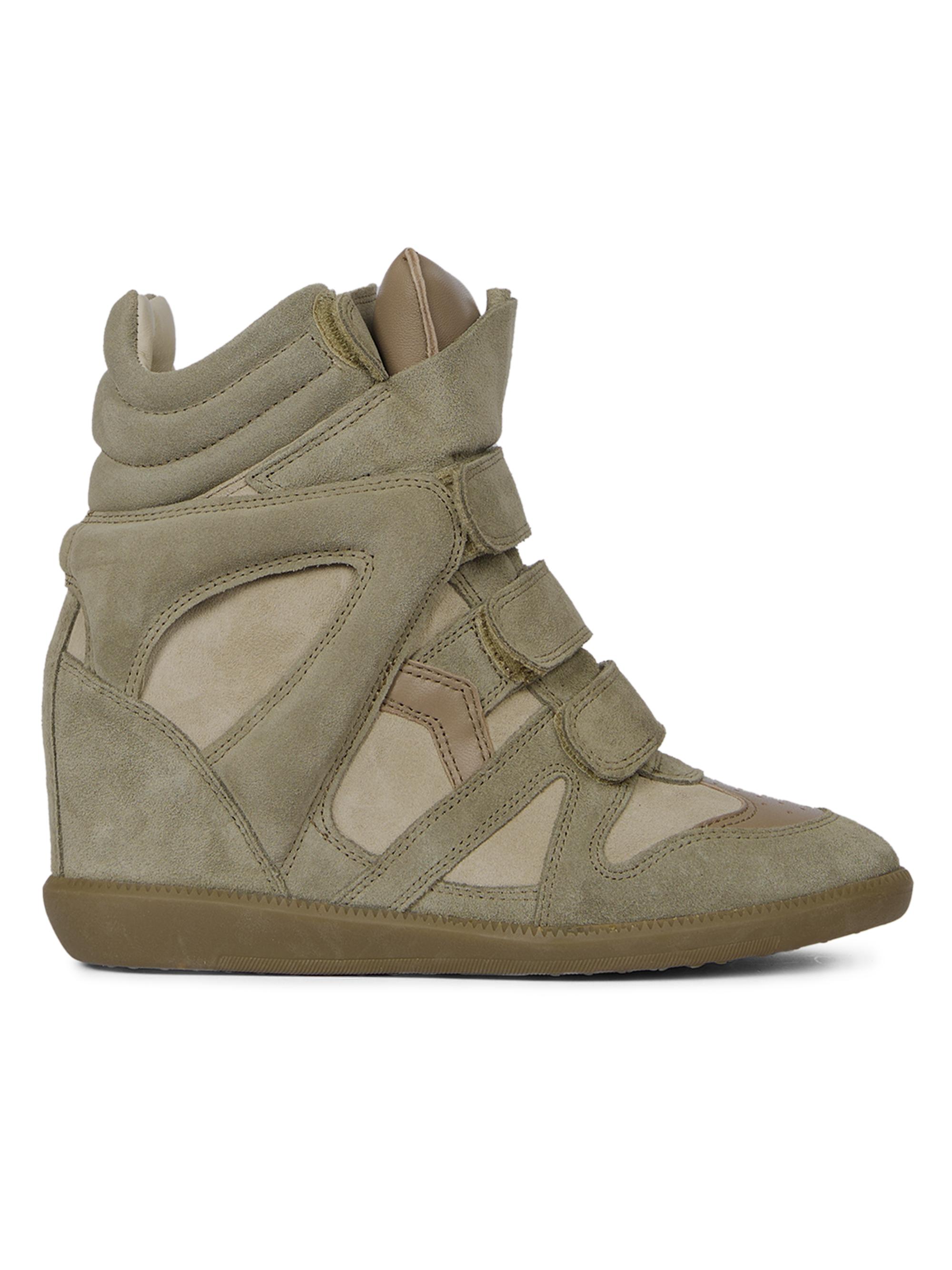 Isabel Marant Women's Bekett Leather & Suede High-Top Platform Sneakers - Taupe
