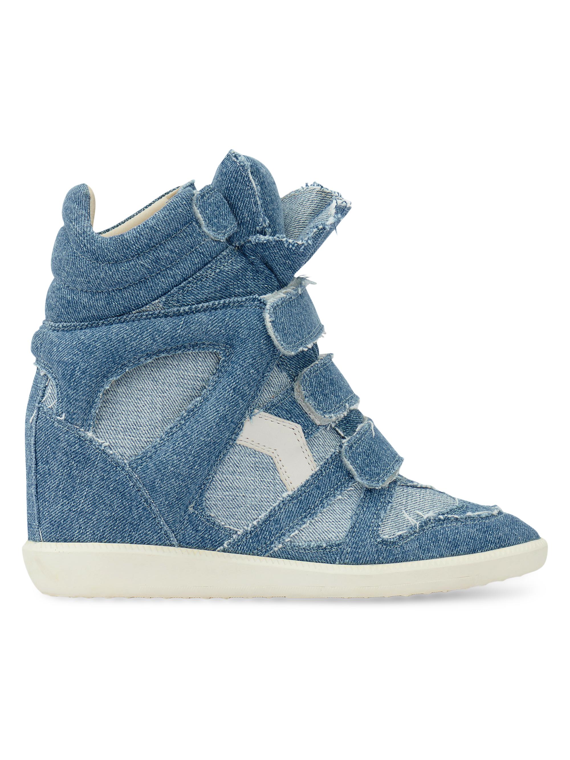 Isabel Marant Women's Bekett Cotton High-Top Sneakers - Light Blue