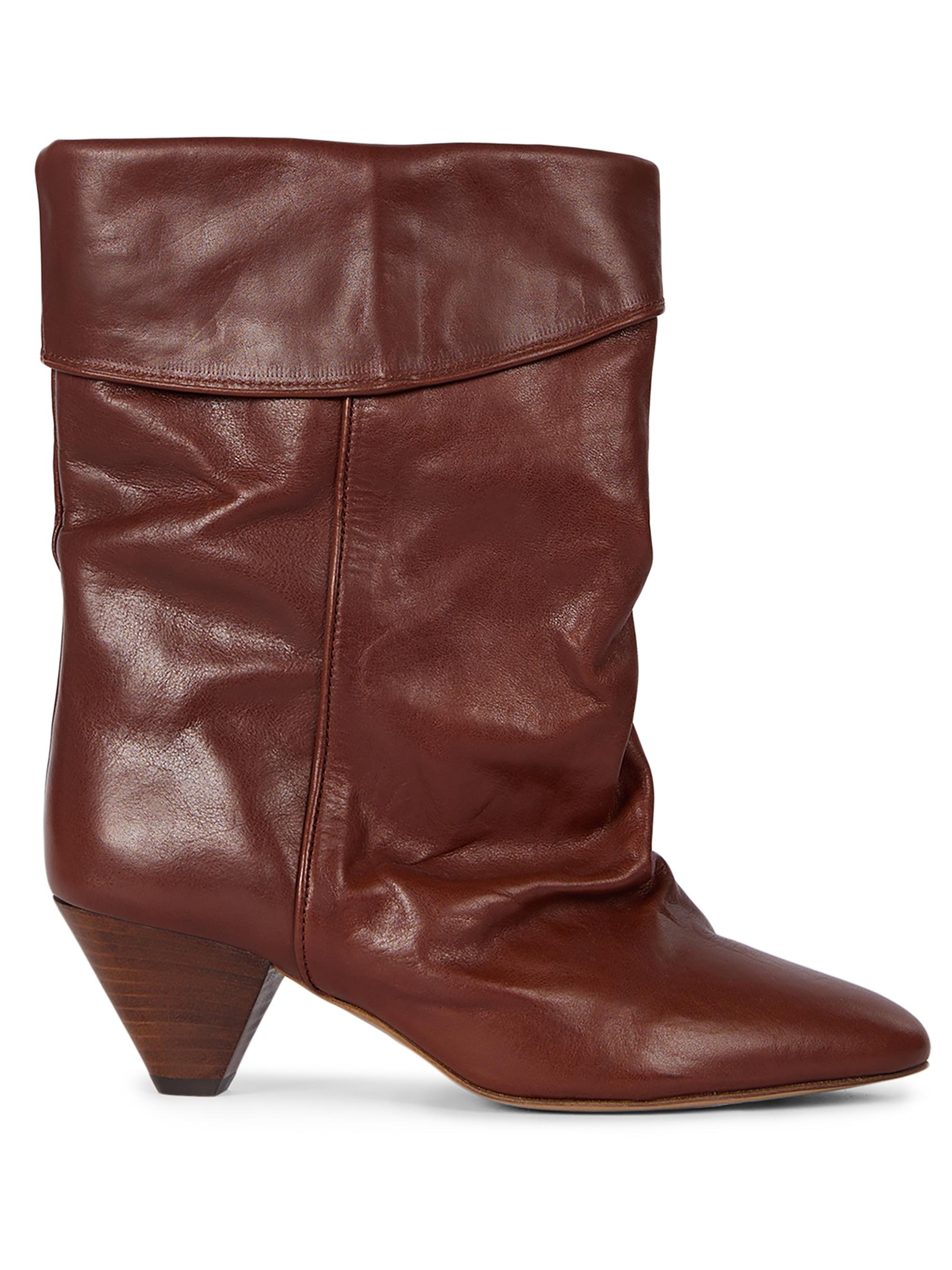 Isabel Marant Women's Dalby 55MM Leather Ankle Boots - Brown