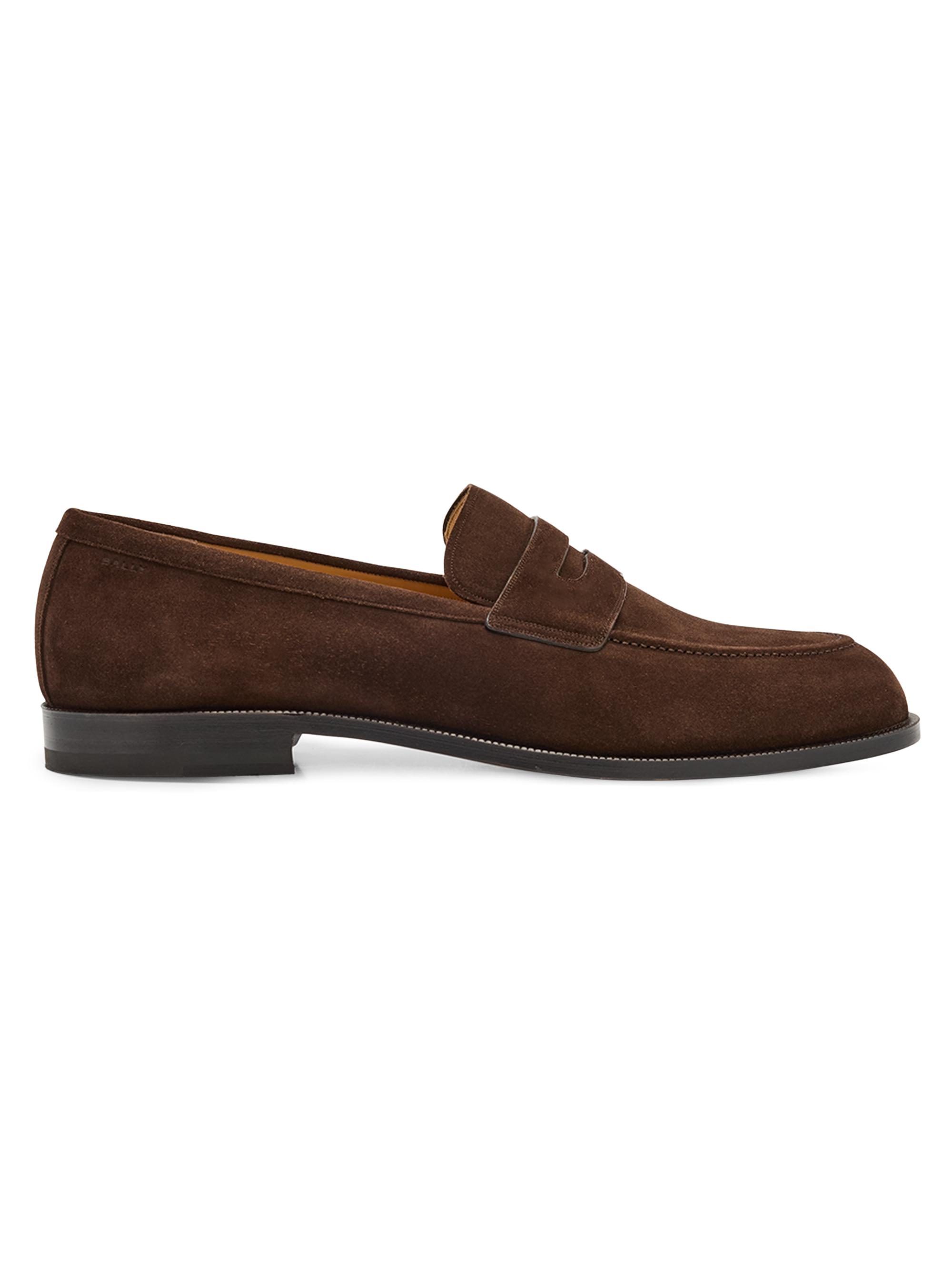 Bally Men's Charney Suede Penny Loafers - Ebano