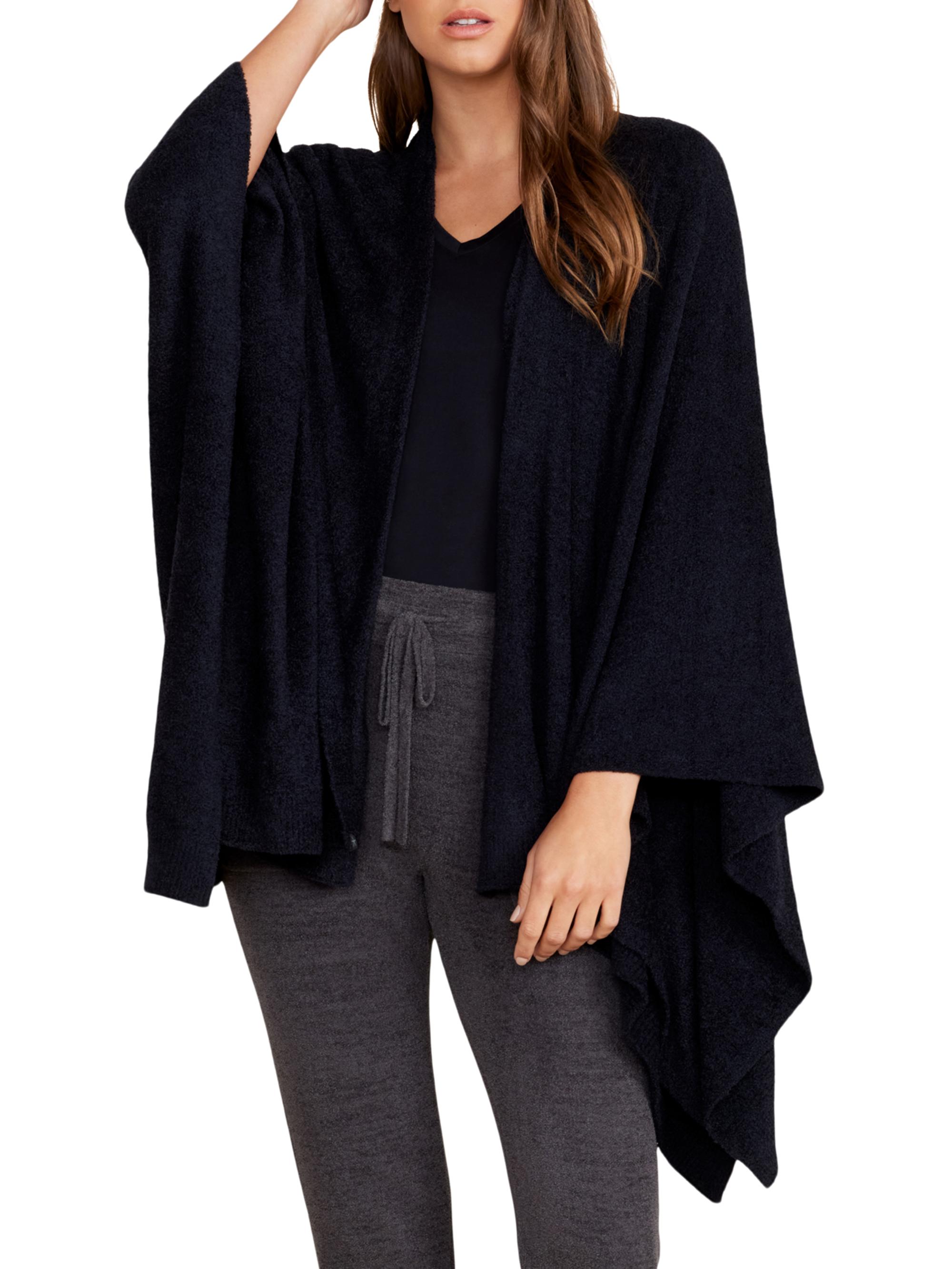 Barefoot Dreams Women's CozyChic Lite Heathered Knit Cardigan - Black
