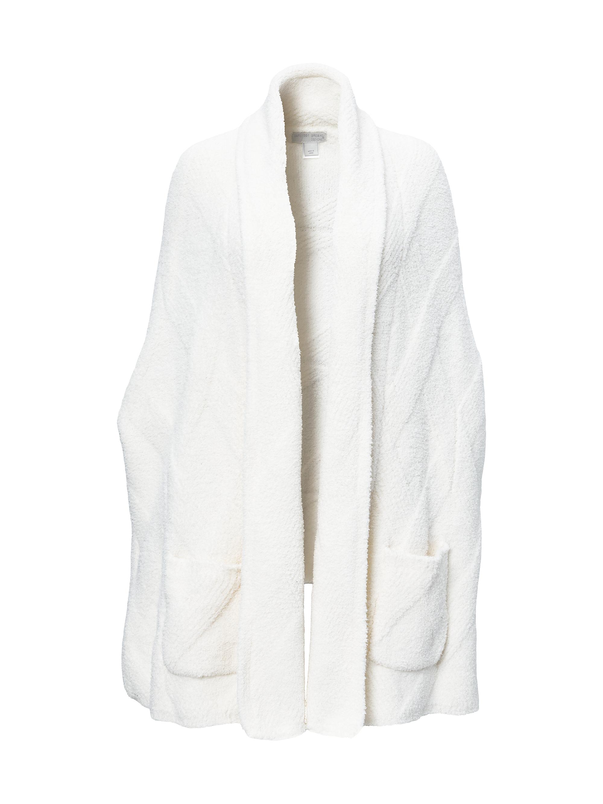 Barefoot Dreams Women's Cozychic Cable Weave Blanket Wrap - Pearl