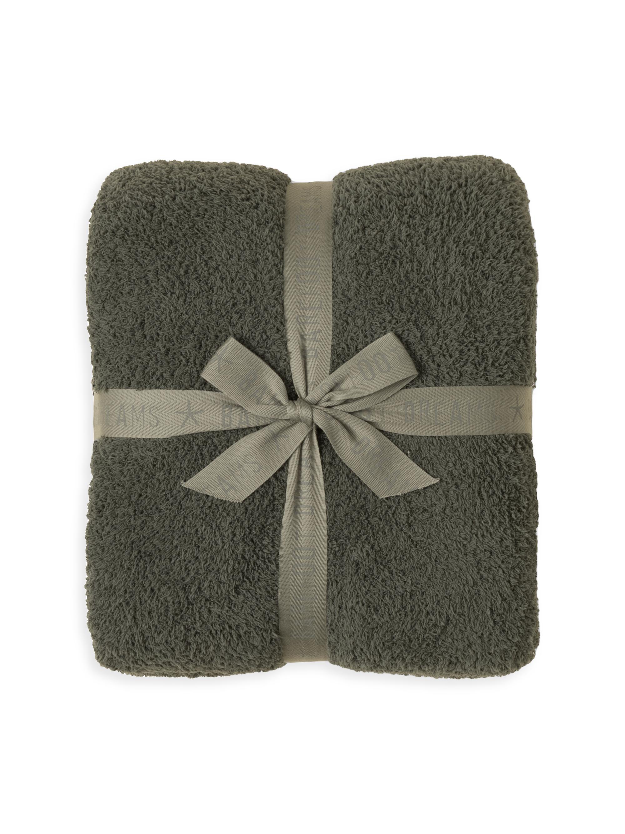Barefoot Dreams CozyChic ColorBlock Throw - Khaki Green Multi