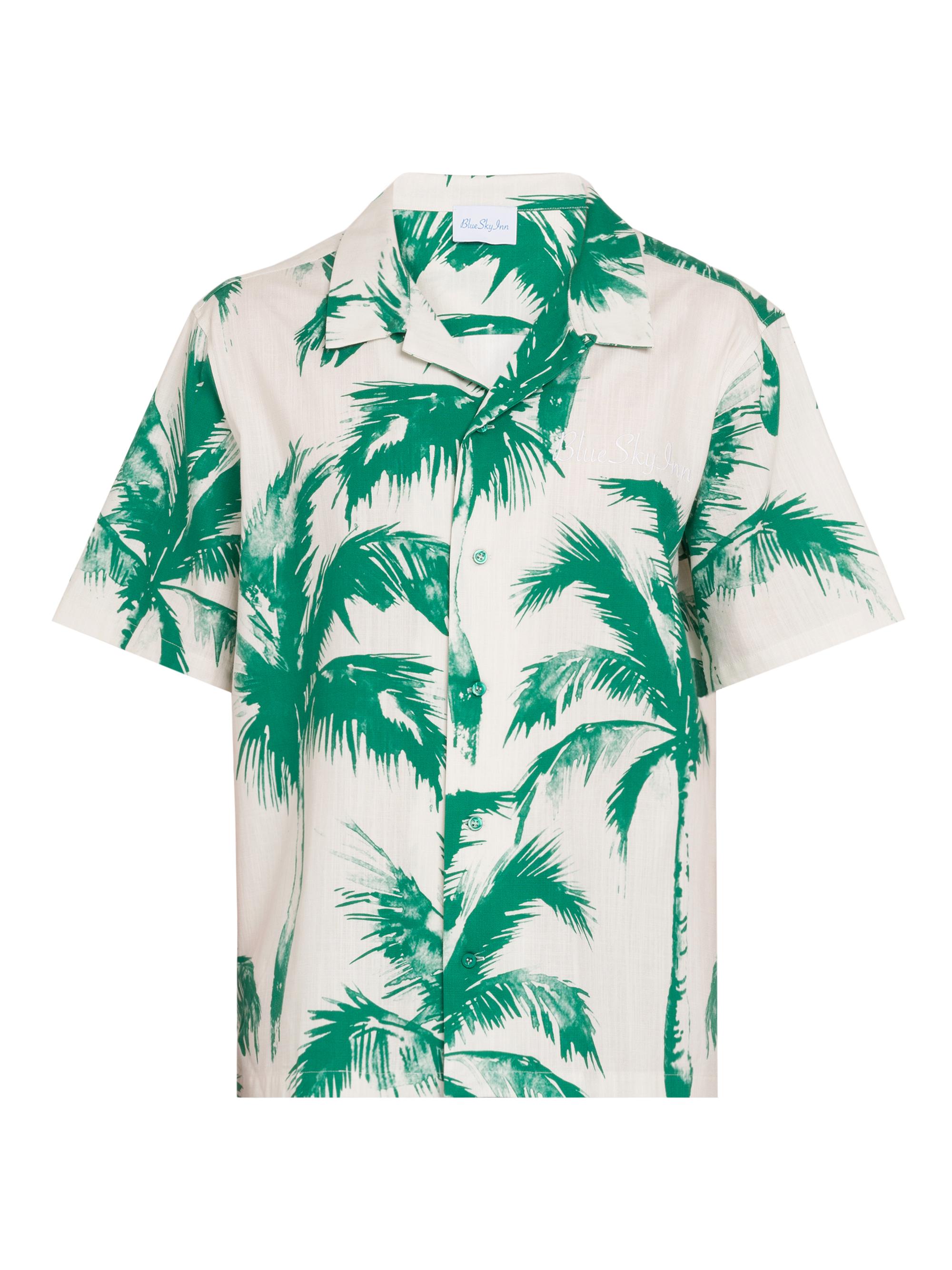 Blue Sky Inn Men's Palm Tree Short-Sleeve Shirt - All Over Print