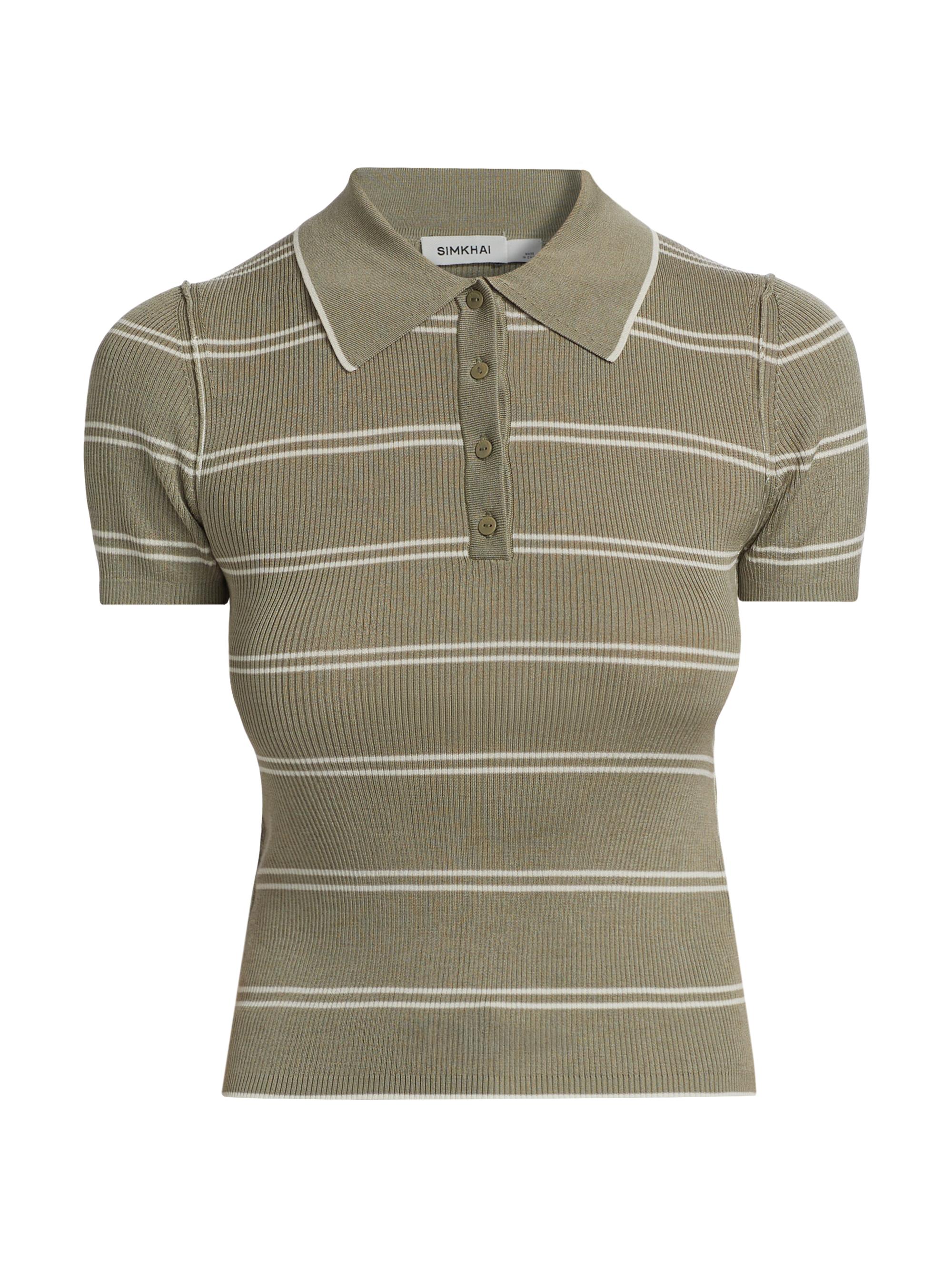 2023 SUMMER フィーチャー2 casual SIMKHAI Matty Silk-Cashmere Polo Shirt | Saks Fifth Avenue