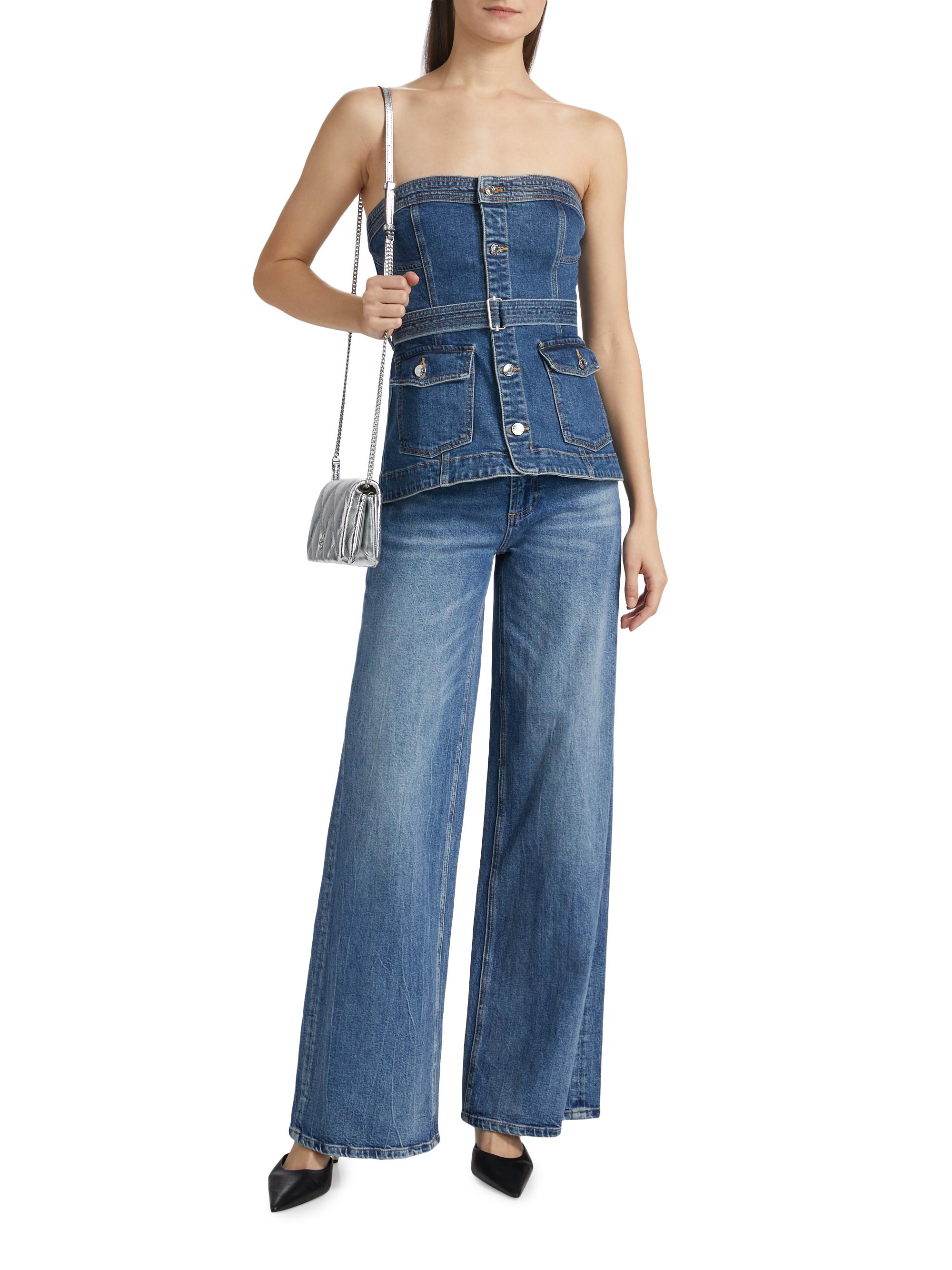 未使用✨NOUNLESS DENIM LIKE KNIT BUSTIER DENIM LIKE KNIT BUSTIER / KNIT PANTS