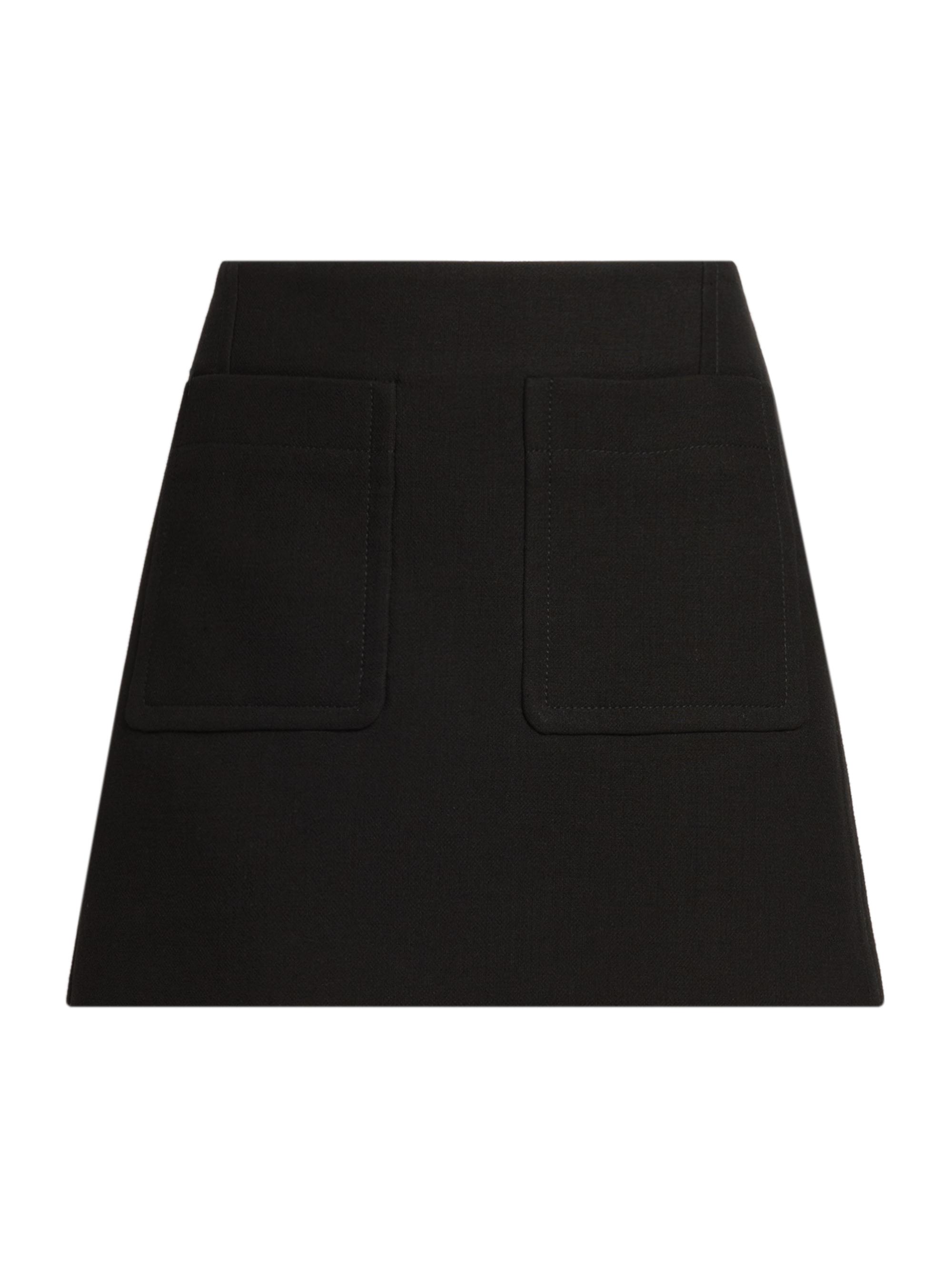 Bottega Veneta Women's Double Cotton A-Line Miniskirt - Black