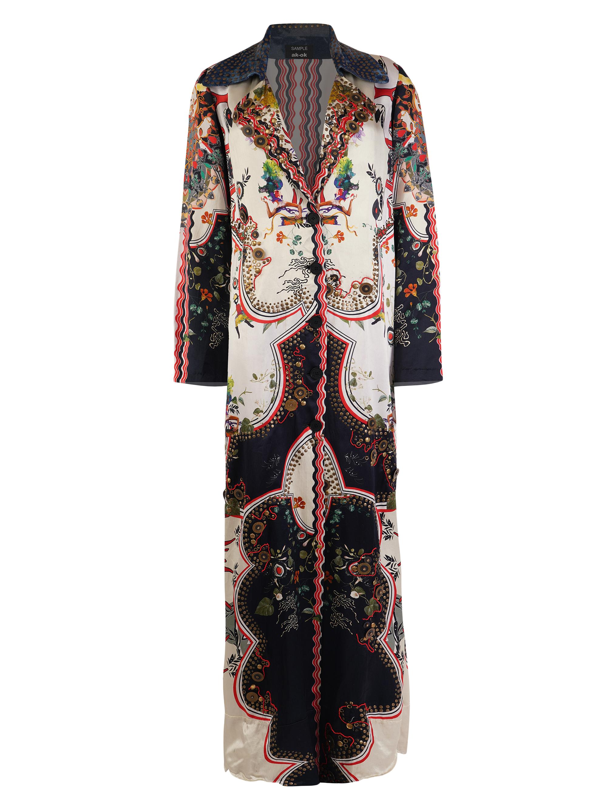 AKOK Anamika Khanna Women's Kurta Long Silk Jacket