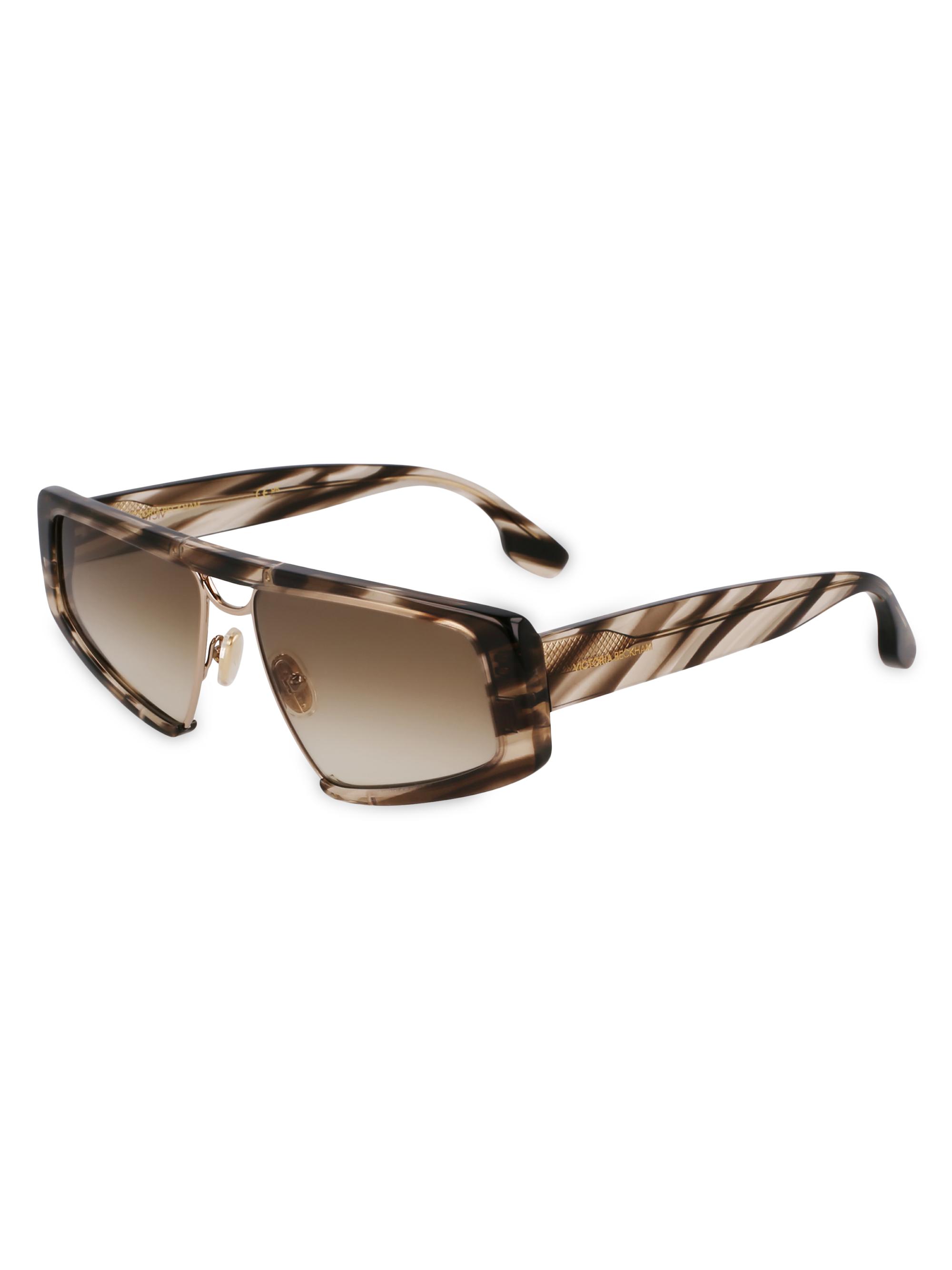 Victoria Beckham Women's 57MM Sunglasses - Gradient Brown Striped Khaki