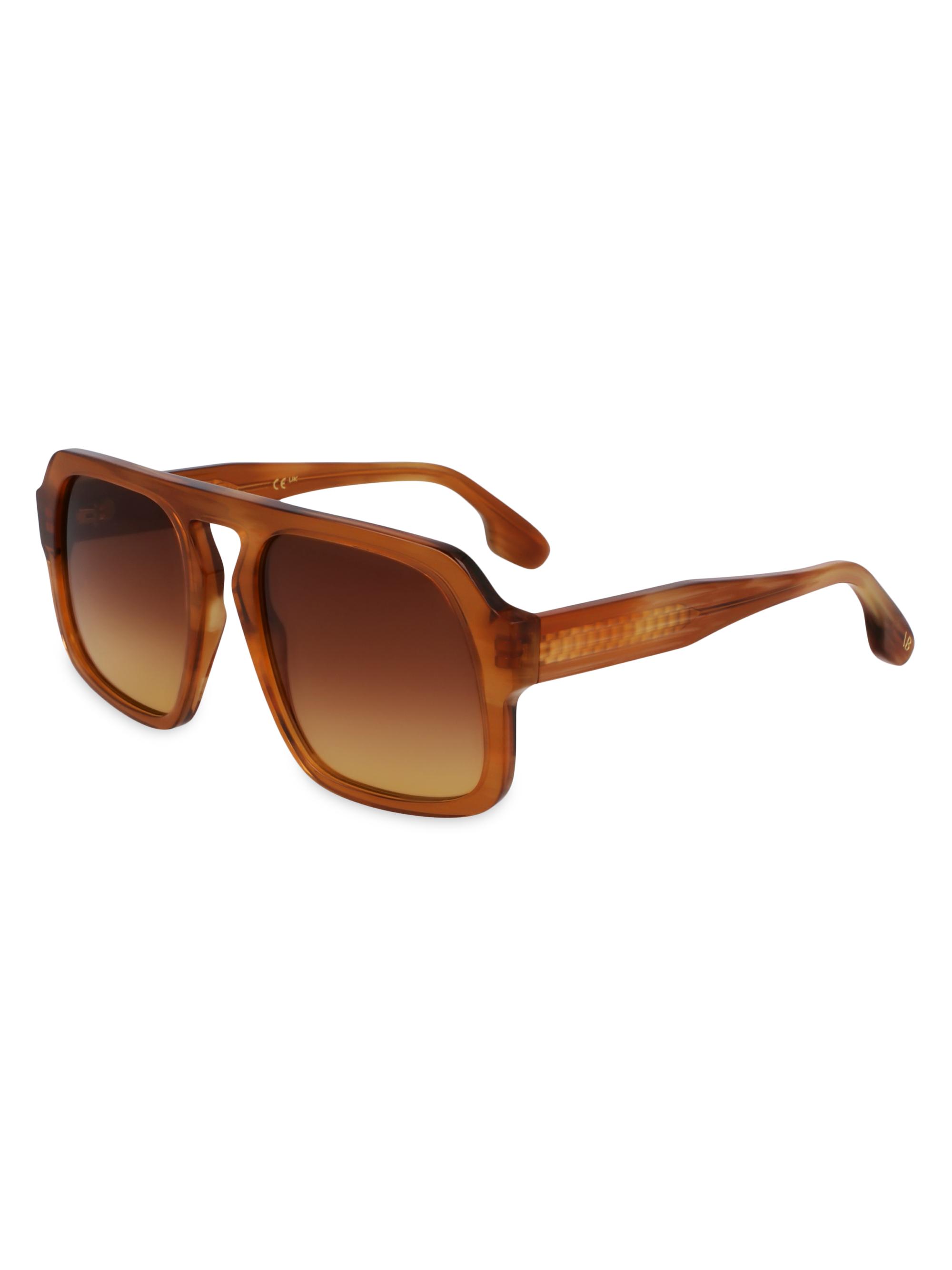 Victoria Beckham Women's VB Chain 53MM Rectangular Sunglasses - Gradient Brown Honey
