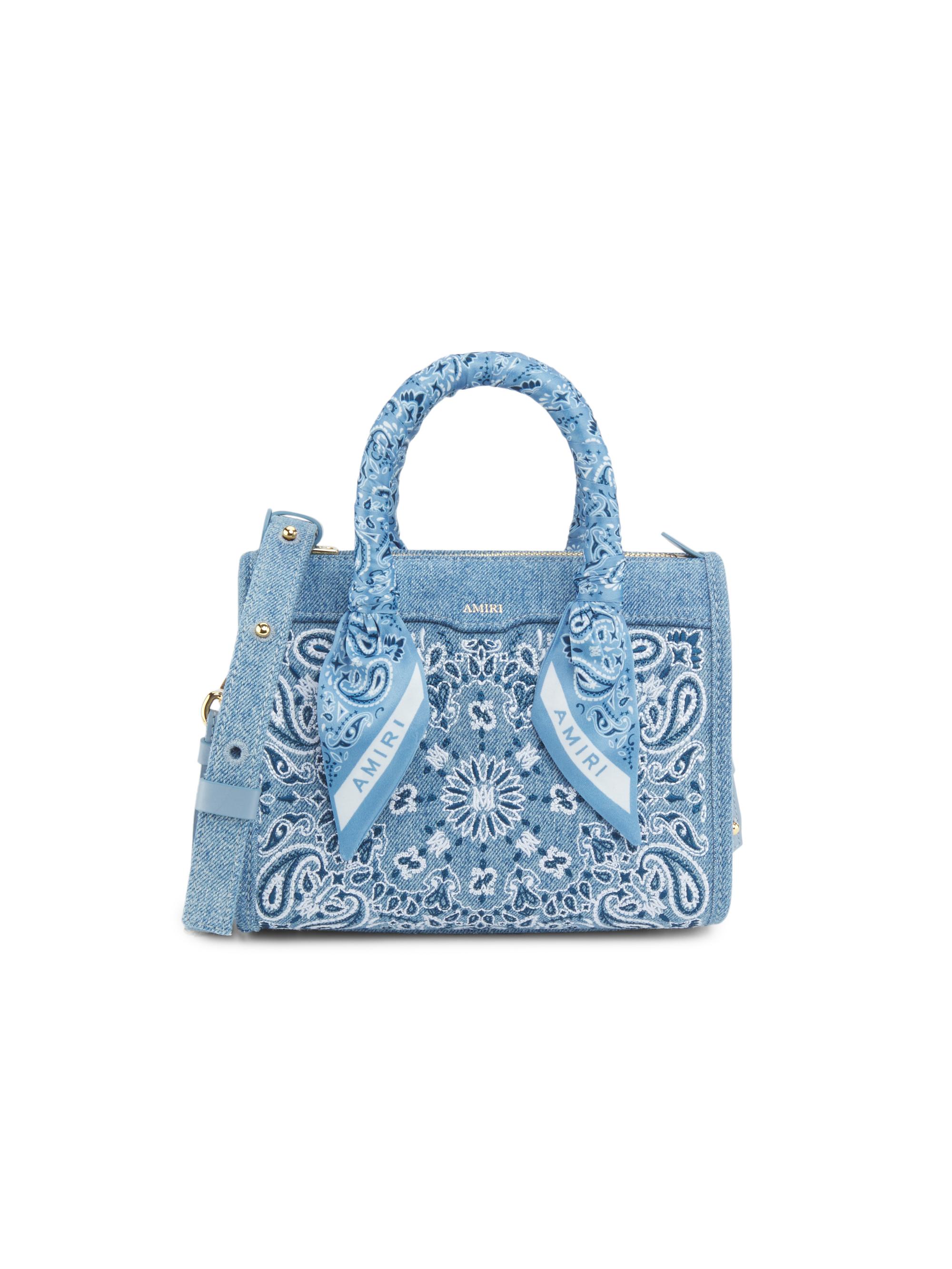 Amiri Women's Micro Bandana Triangle Denim Top Handle Bag - Antique Indigo