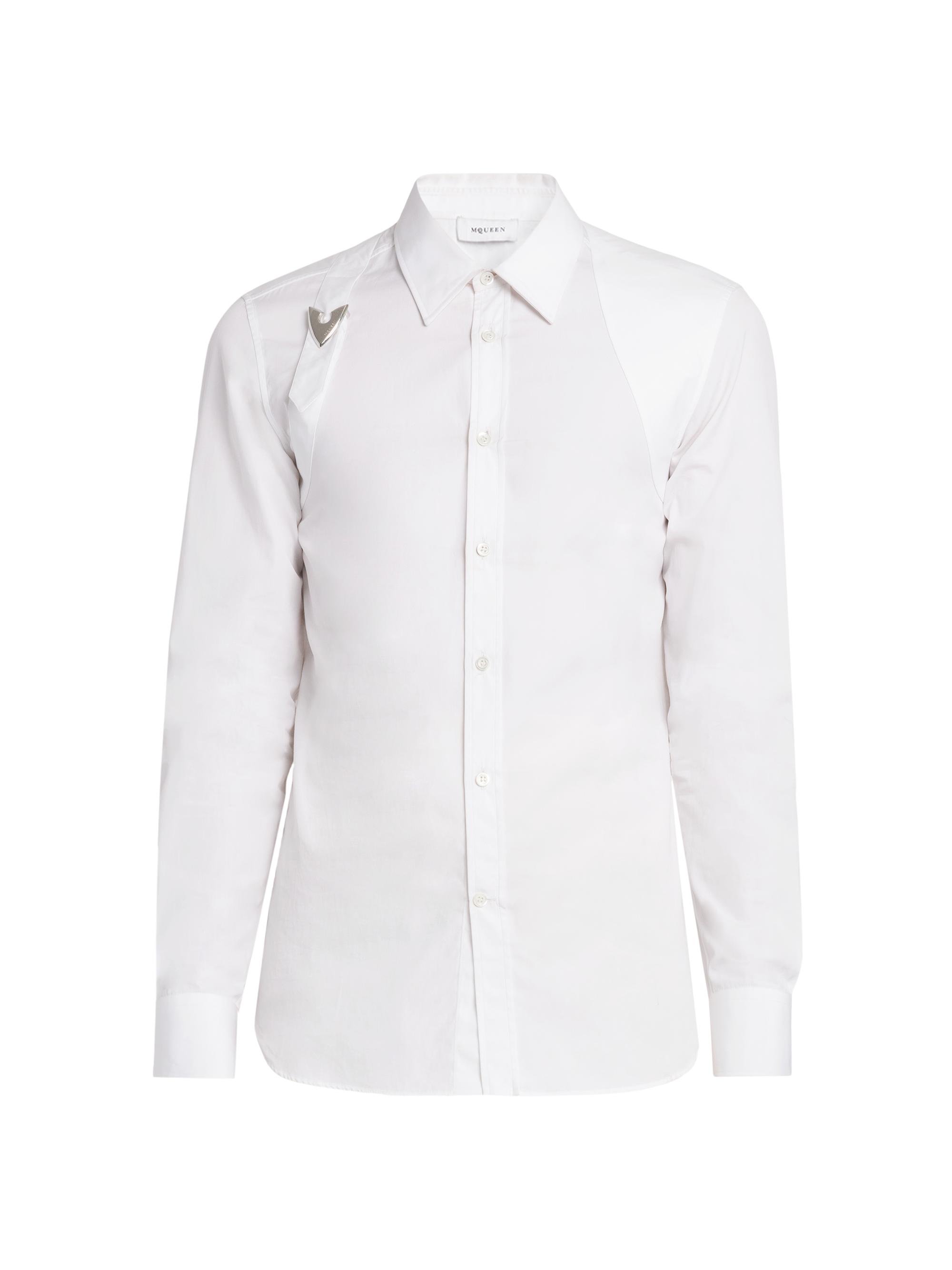 McQueen Men's Arrow Pin Harness Shirt - Optical White