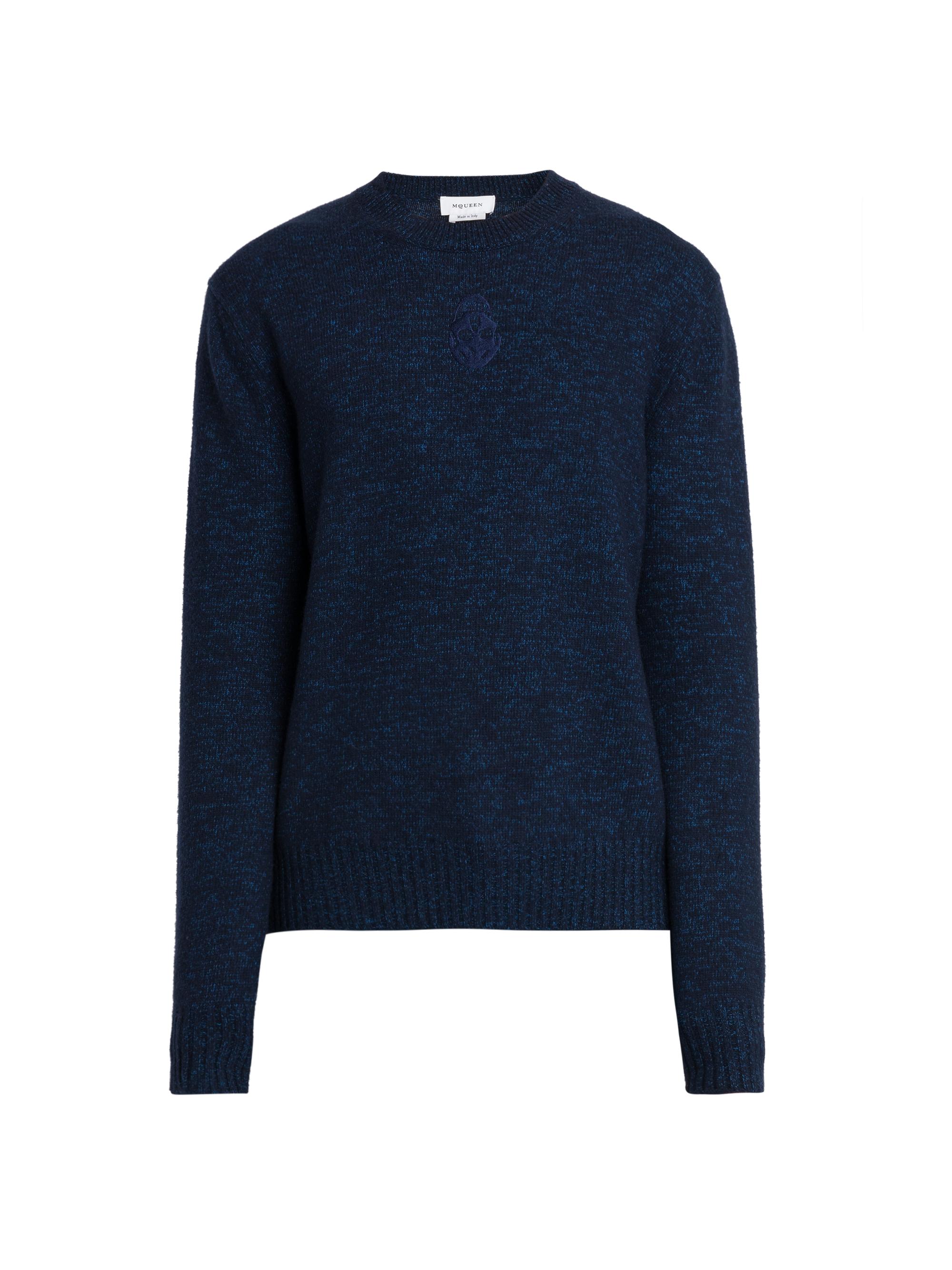 McQueen Men's Wool-Blend Crewneck Sweater - Navy Indigo