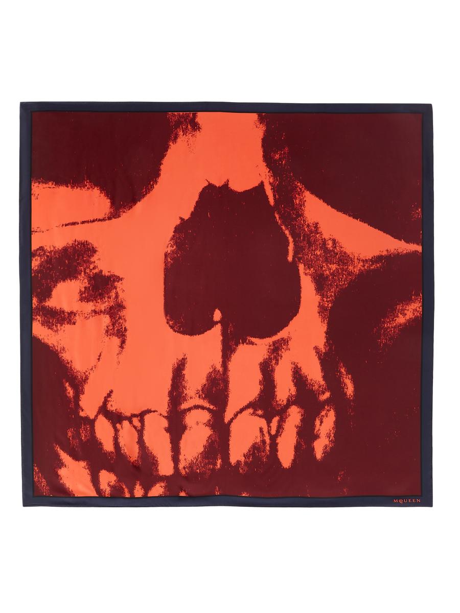ALEXANDER MCQUEEN★素敵！Midnight Blue JELLYFISH SKULL SCARF Damien Hirst For Alexander McQueen | FREEYORK