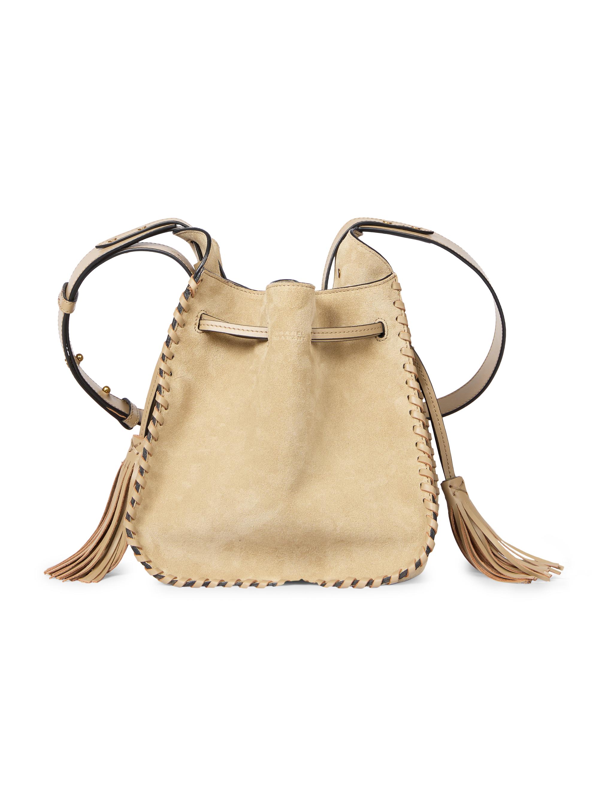 Isabel Marant Women's Silao Velvet Leather Bucket Bag - Light Beige