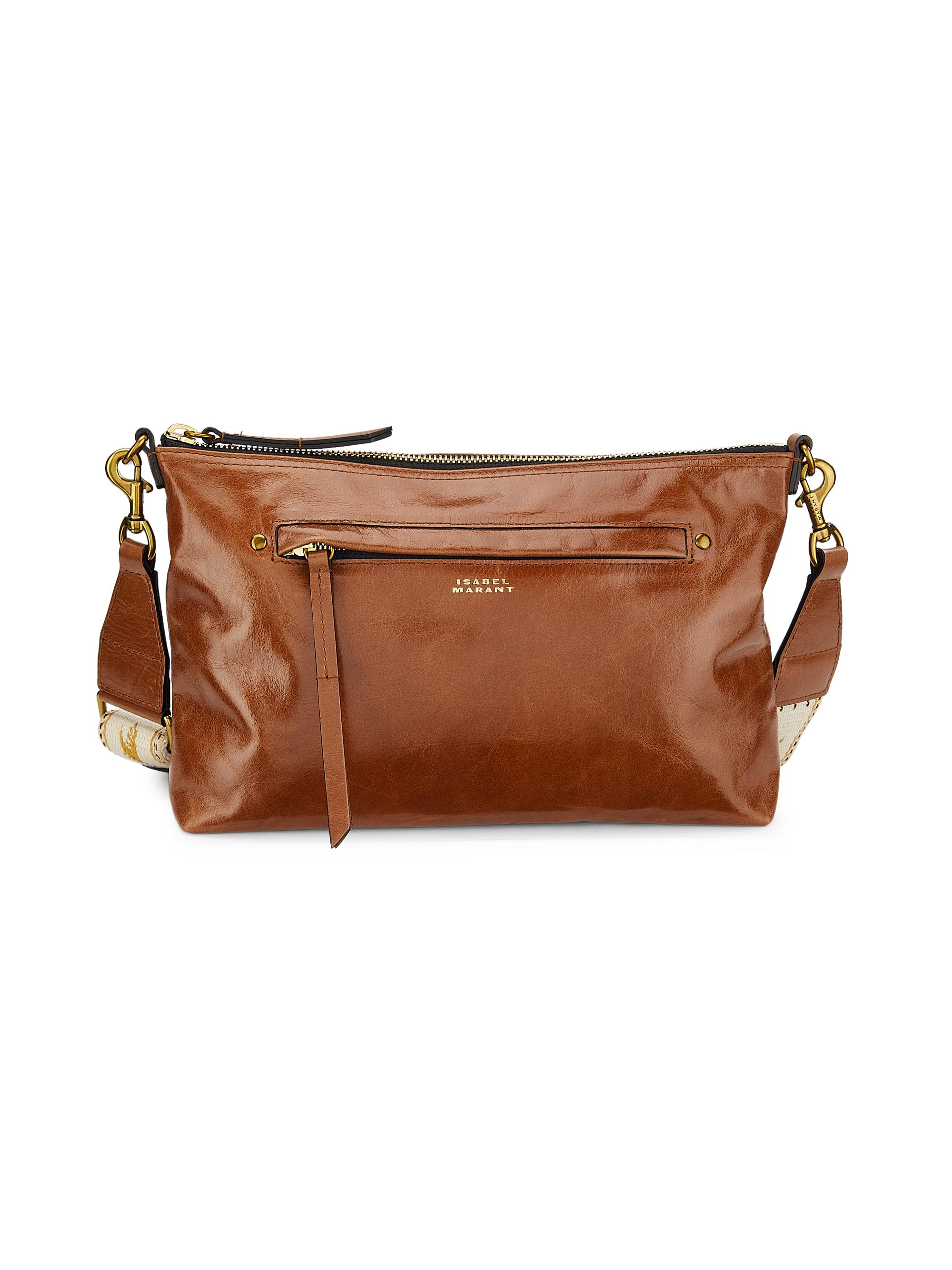 Isabel Marant Women's Nessah Leather Crossbody Bag - Cognac