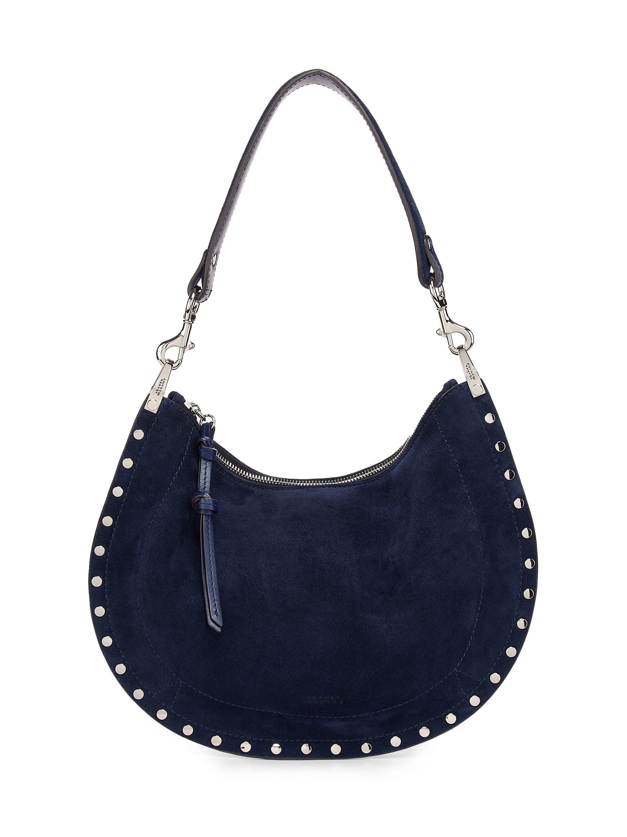 Isabel Marant Women's Oskan Soft Zipped Suede Shoulder Bag - Dark Midnight