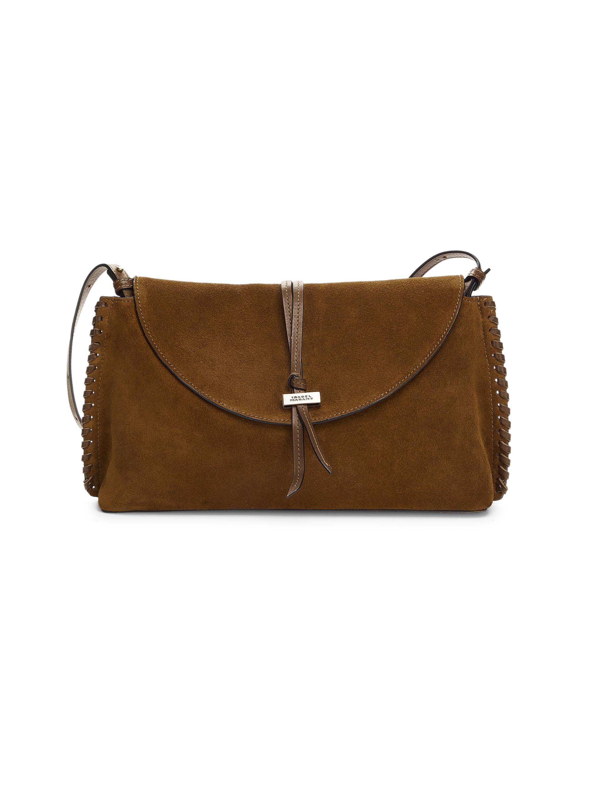 Isabel Marant Women's Silao Whipstitched Suede Shoulder Bag - Cognac