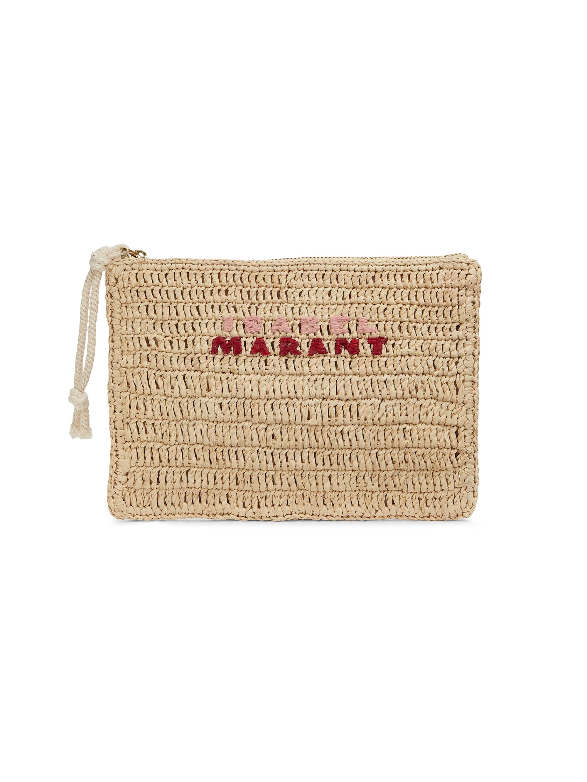 Isabel Marant Women's Praia Logo Raffia Pouch - Natural Pink