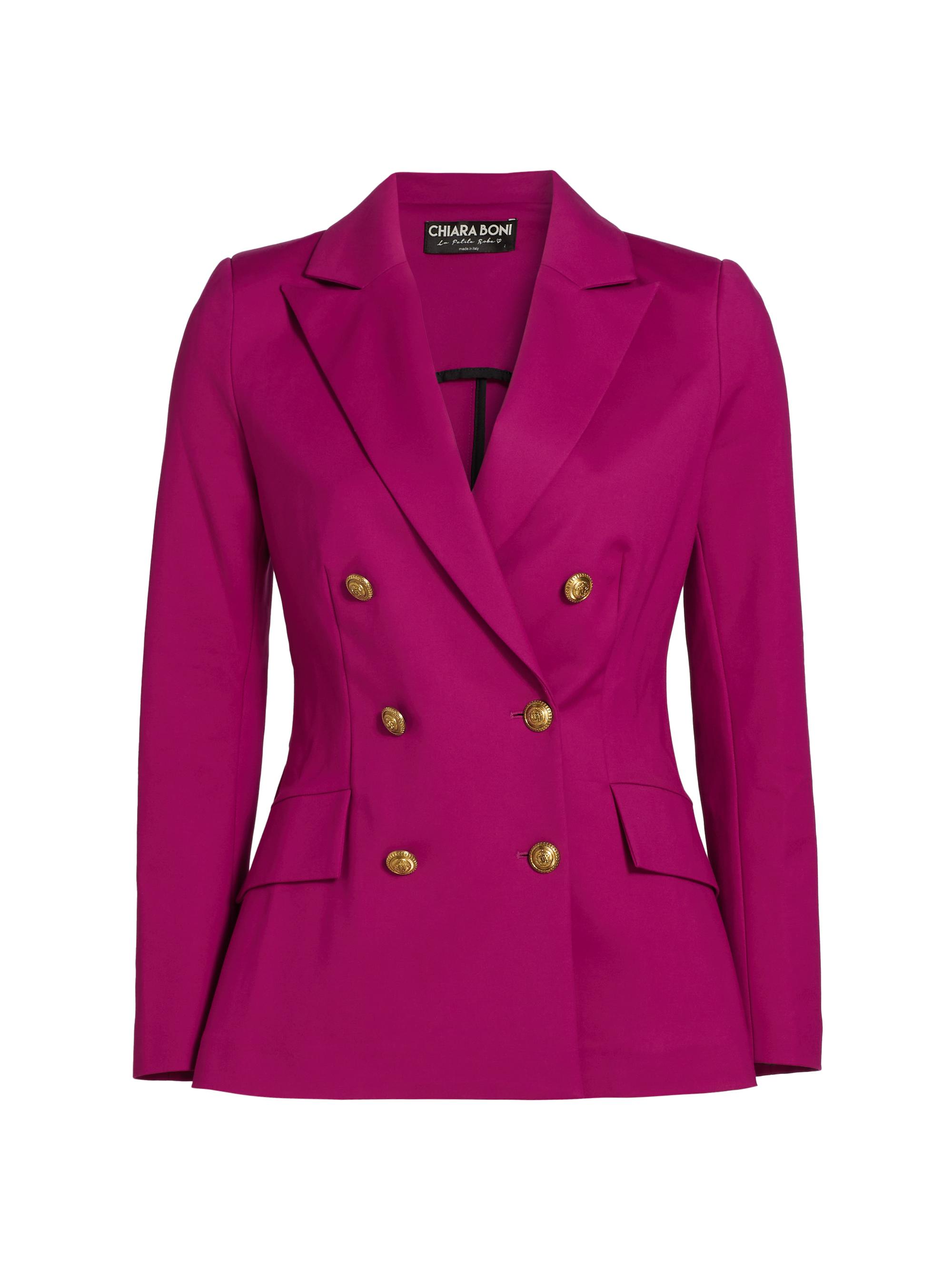 Chiara Boni La Petite Robe Women's Tobehi Cotton Double-Breasted Blazer - Cyclamen