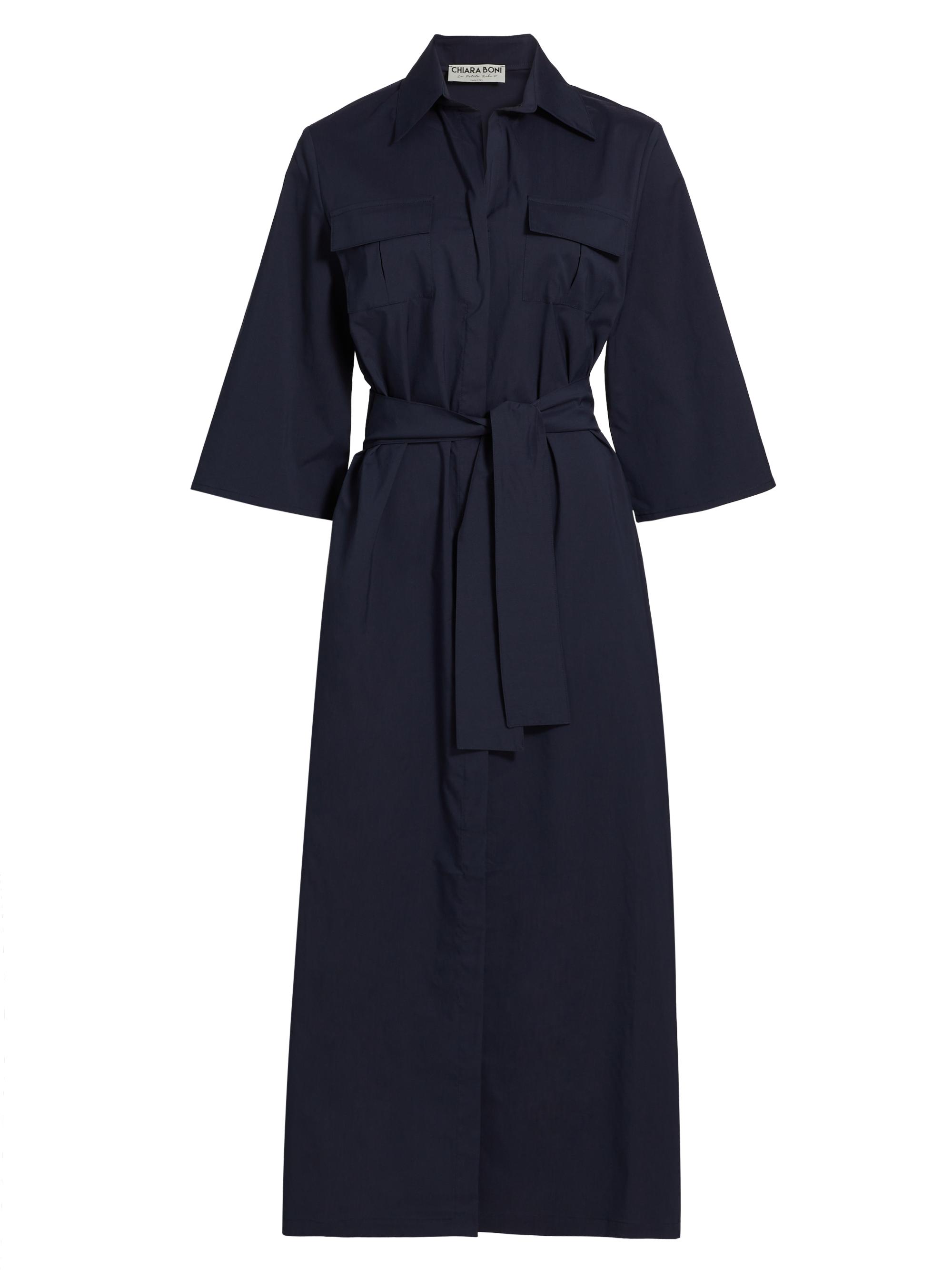 Chiara Boni La Petite Robe Women's Erdid Belted Cotton Maxi Dress - Navy