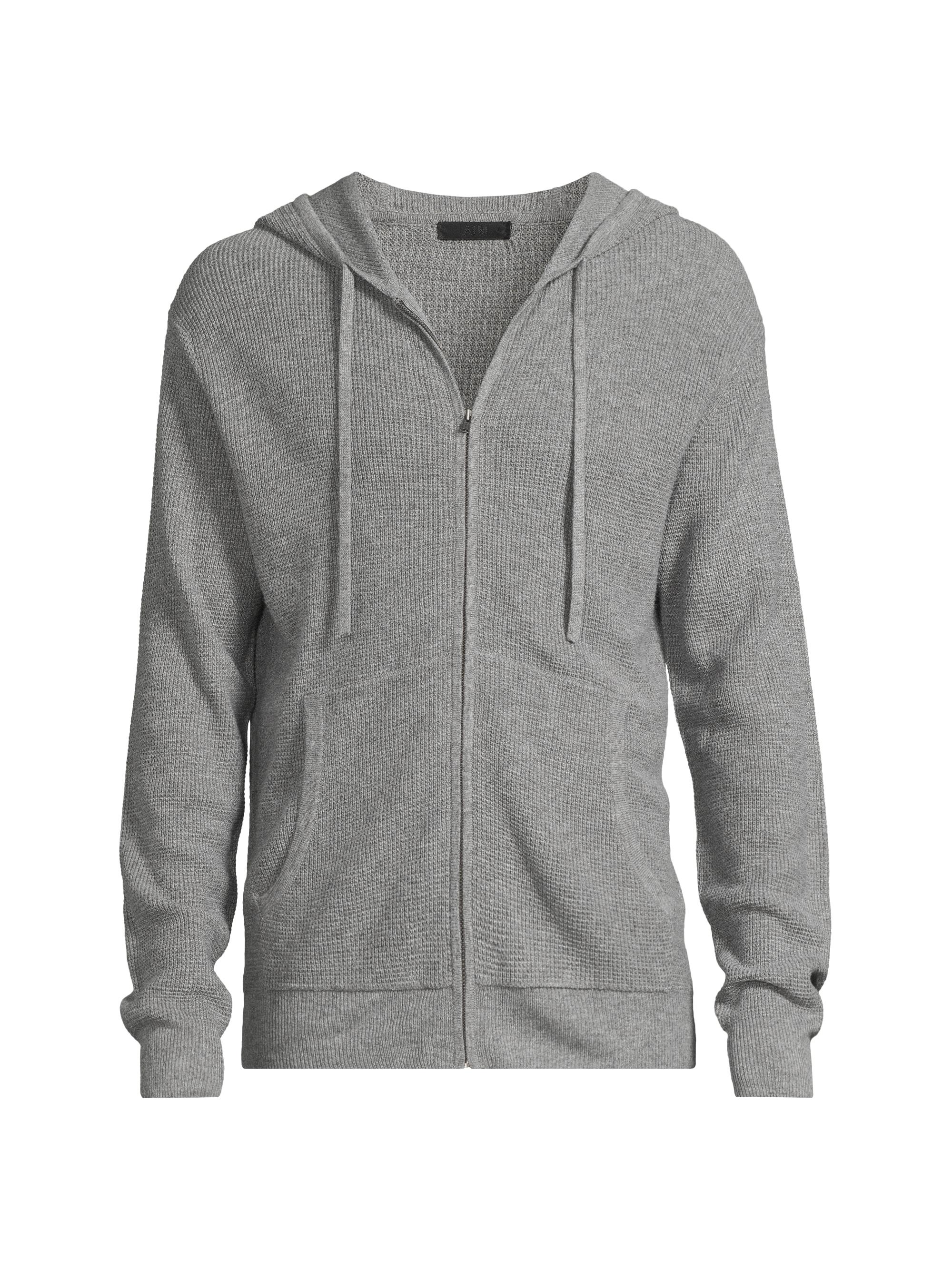 ATM Anthony Thomas Melillo Men's Knit Zip-Front Hoodie - Heather Grey