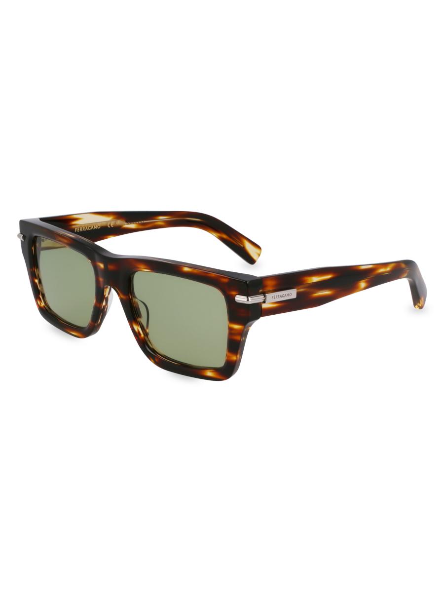 ● FERRAGAMO ● サングラス Black / Brown / 53mm FERRAGAMO Prisma 53MM Rectangular Sunglasses | Saks Fifth Avenue