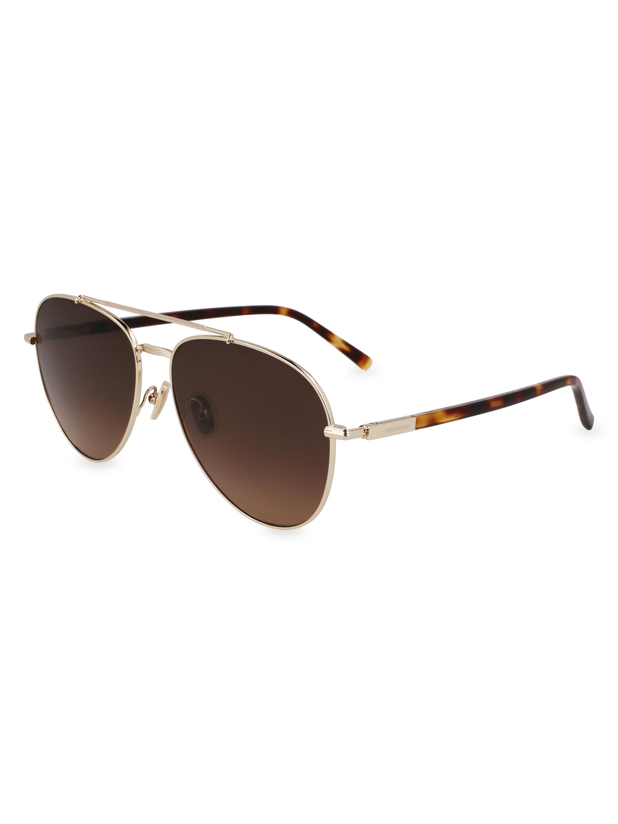 FERRAGAMO Classic Logo 61MM Aviator Sunglasses | Saks Fifth Avenue