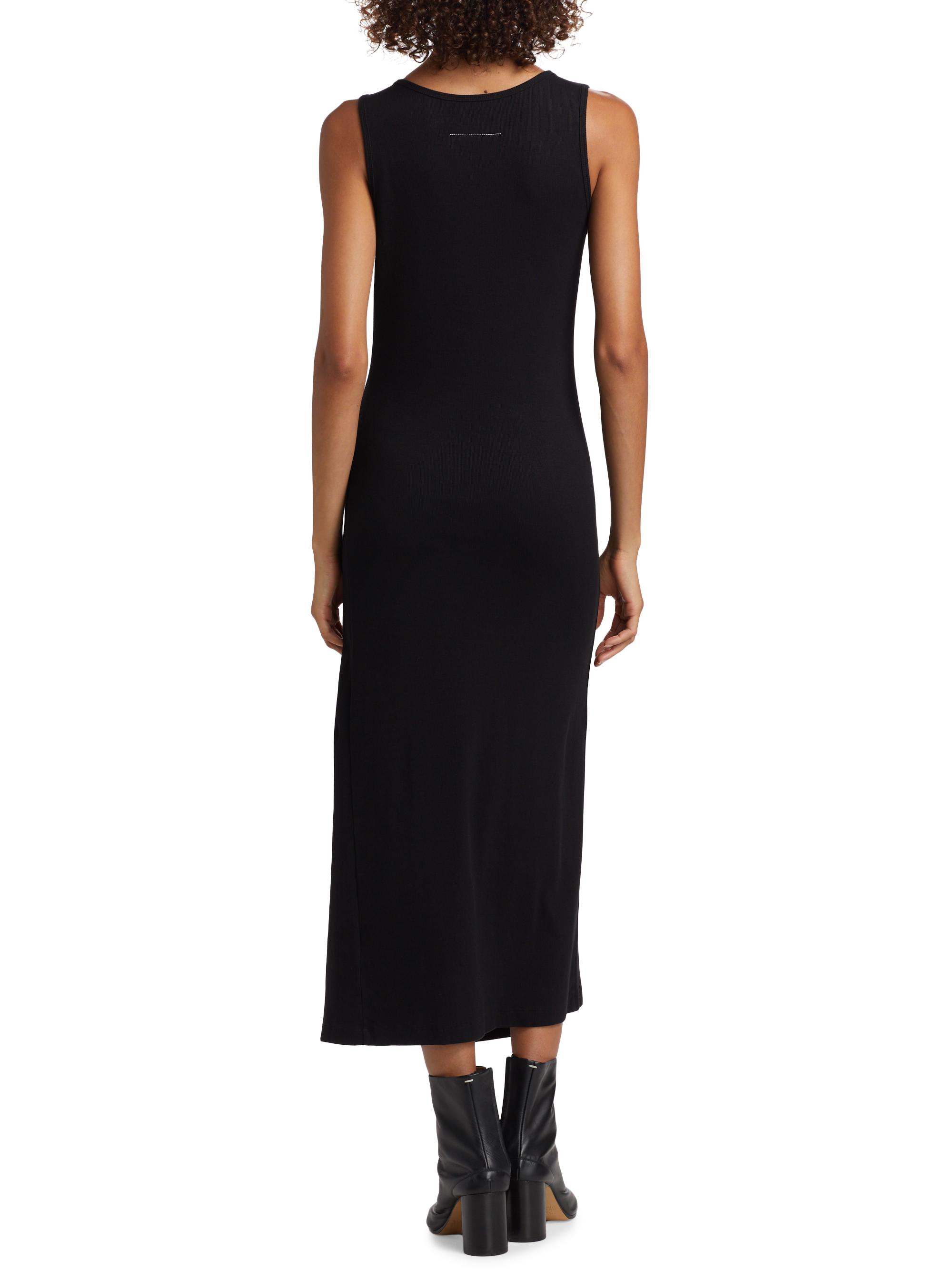 MM6 Maison Margiela Hook-And-Eye Stretch Cotton Midi-Dress | Saks